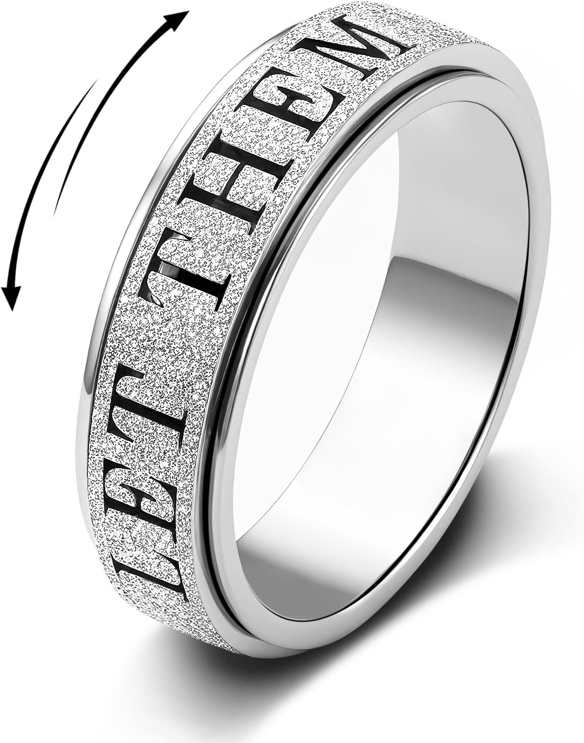 Fidget Toys Adults Anxiety Ring for Women: Fidget Spinner Cute Let Them Symbol Thumb Ring Stainless Steel Gold Silver Black Size 5 6 7 8 9 10 (Silver-LET Them, 10)