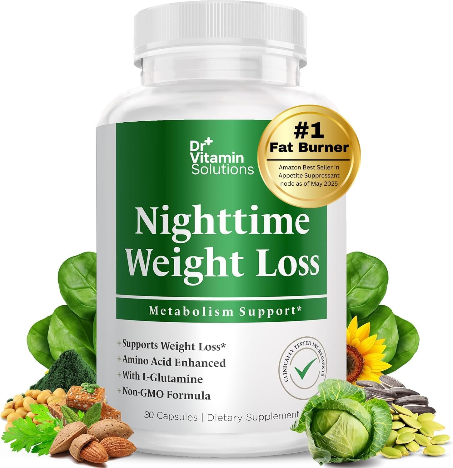Nighttime Fat Burner Supplements – Appetite Suppressants for Weight Loss – Women & Men, Sleep & Relaxation – Metabolism Booster Weight Loss Pills 30
