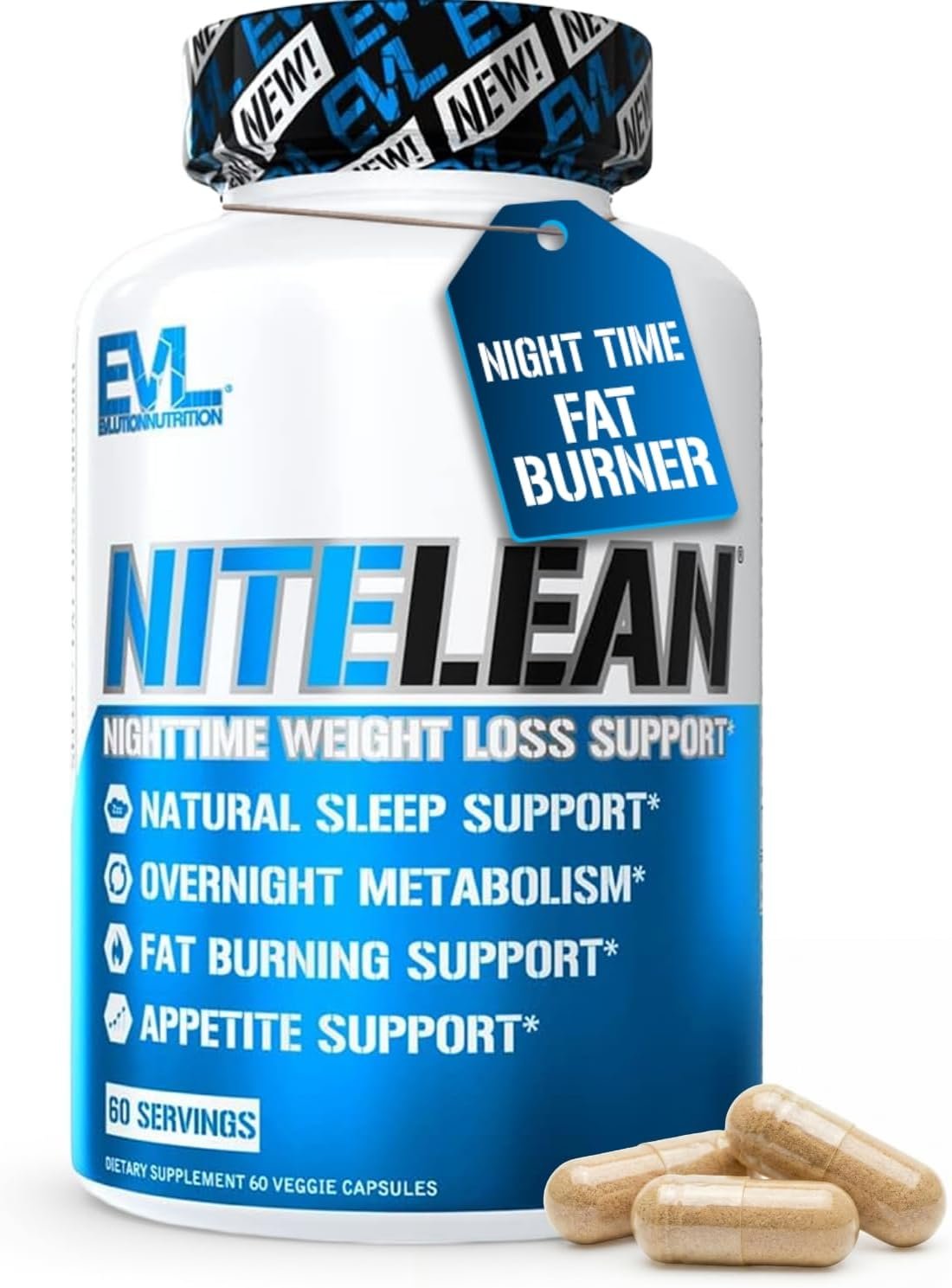 Night Time Fat Burner for Weight Loss Support – Belly Fat Burner for Men & Women with Green Tea and White Kidney Bean Extract – Nighttime Metabolism Booster & Sleep Optimizer to Help Stubborn Fat Loss