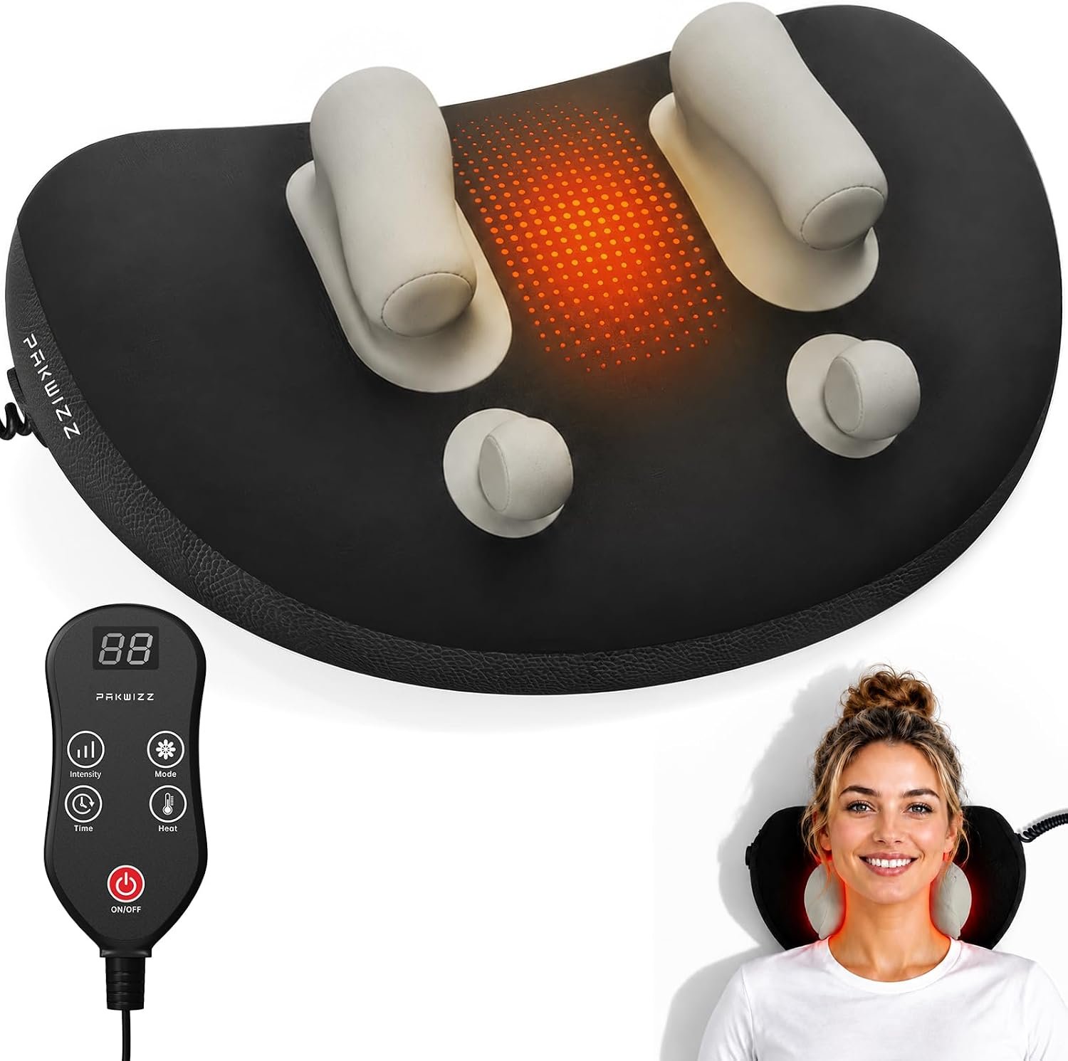 2026 Upgraded Neck Massager Pillow with Heat, Neck & Shoulder Massager with 3 Modes & 3 Intensities, Deep Tissue Kneading Device for Muscle Tension Relief, Best Gift for Women Men Parents Christmas