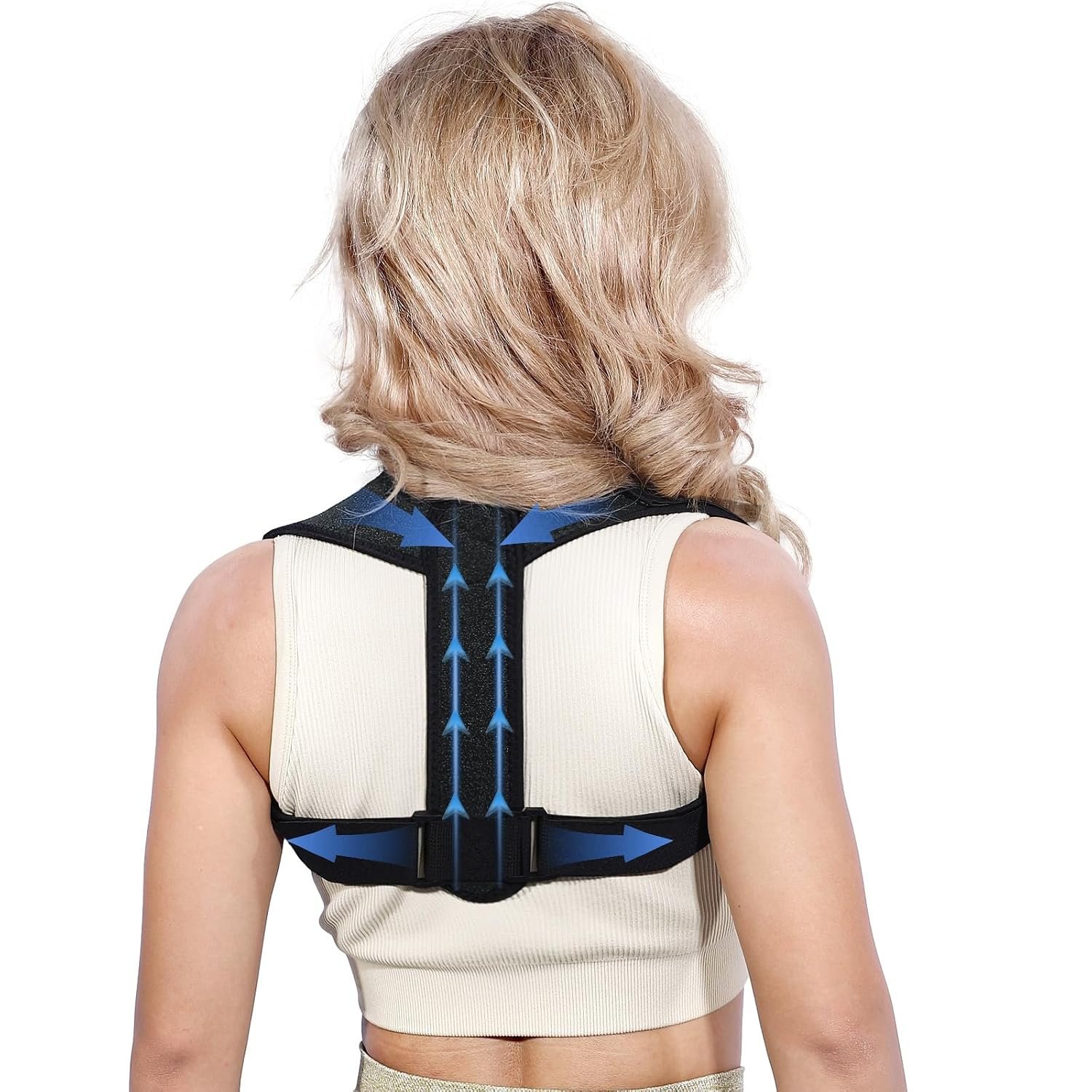 Posture Corrector for Women & Men – Adjustable Upper Back Brace Straightener Suitable for Lumbar, Shoulder, Neck, Scoliosis, Providing Comfortable Elastic Support and Pain Relief