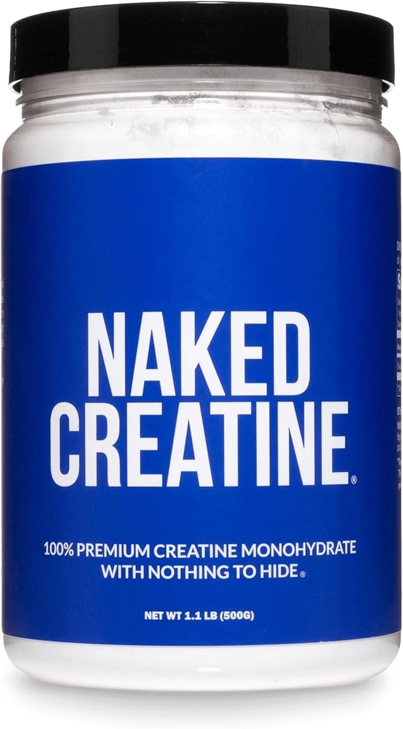 NAKED Pure Micronized Creatine Monohydrate Powder – NSF Certified, Unflavored, 500g, 1.1lb Bulk – Vegan, Non-GMO, Gluten-Free, Soy-Free, No Fillers, Supports Muscle Growth & Strength – 100 Servings
