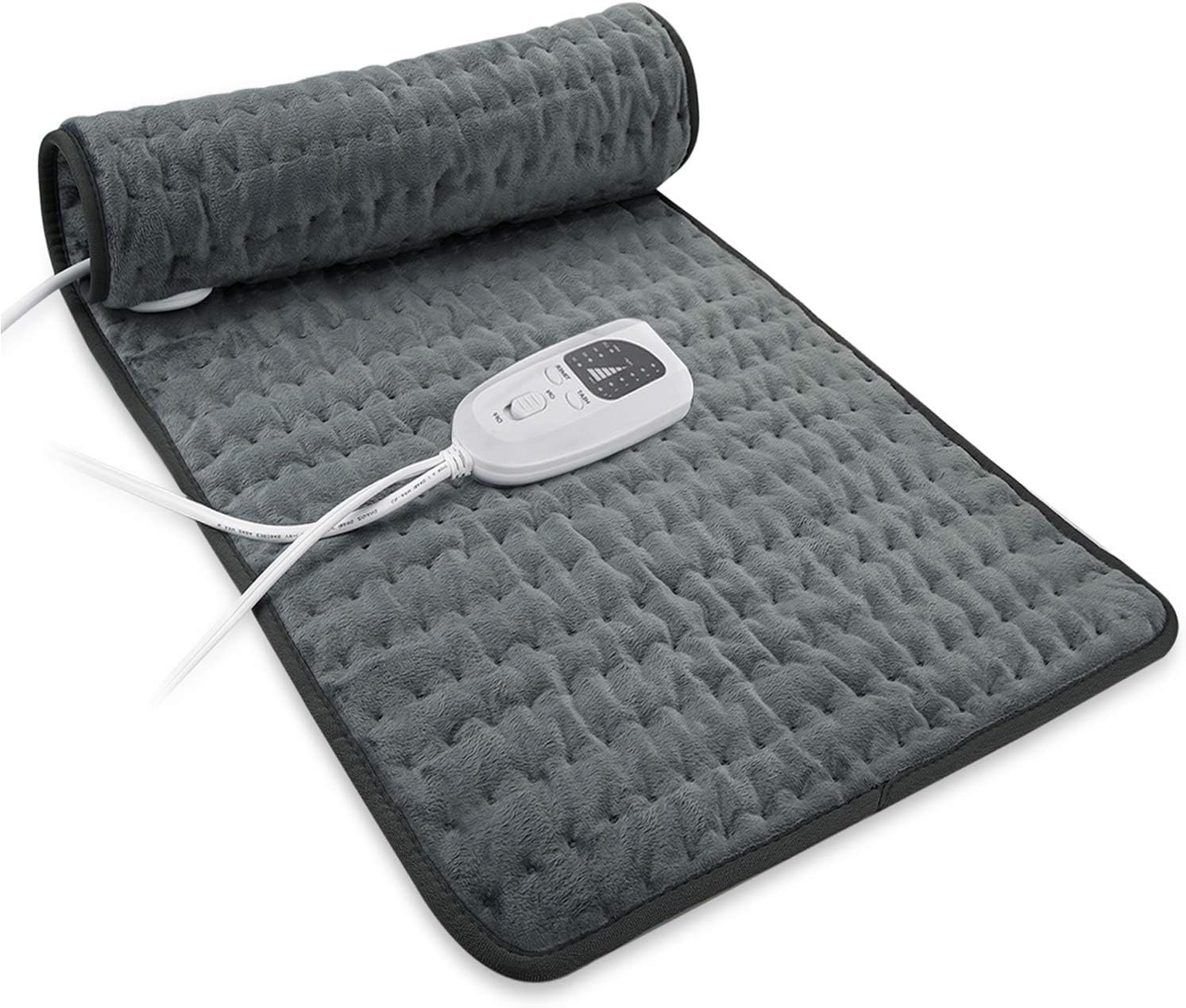Heating Pad Electric Heat Pad, Hot Heated Pad,Multiple Temp and Timer Settings,Suitable for Shoulders, Neck, arms, Abdomen, Back, Legs, etc. (Gray Green, 24″X12″)