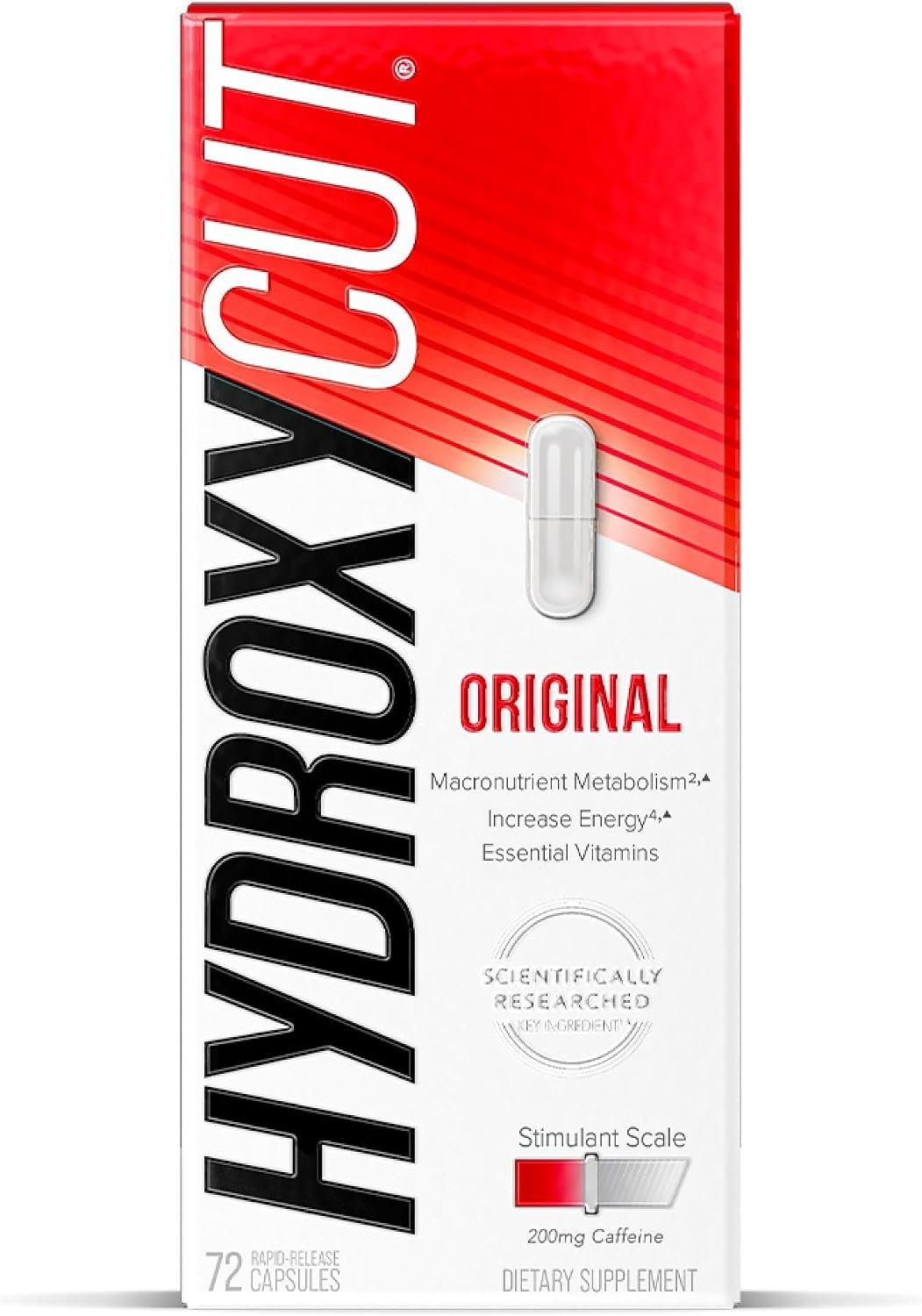 Hydroxycut Original – Thermogenic Supplement – Metabolism & Energy Support – Caffeine 200 mg, C. canephora robusta, Apple Cider Vinegar, Vitamins B & D – for Men & Women – 72 Rapid-Release Capsules