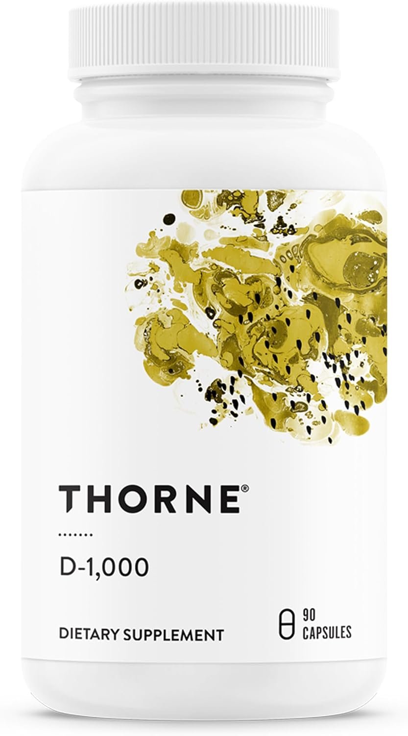THORNE – Vitamin D3 Supplement – Supports Healthy Bones, Teeth, Muscles, Cardiovascular & Immune Function* – Gluten, Dairy & Soy-Free – 1,000 IU – 90 Servings
