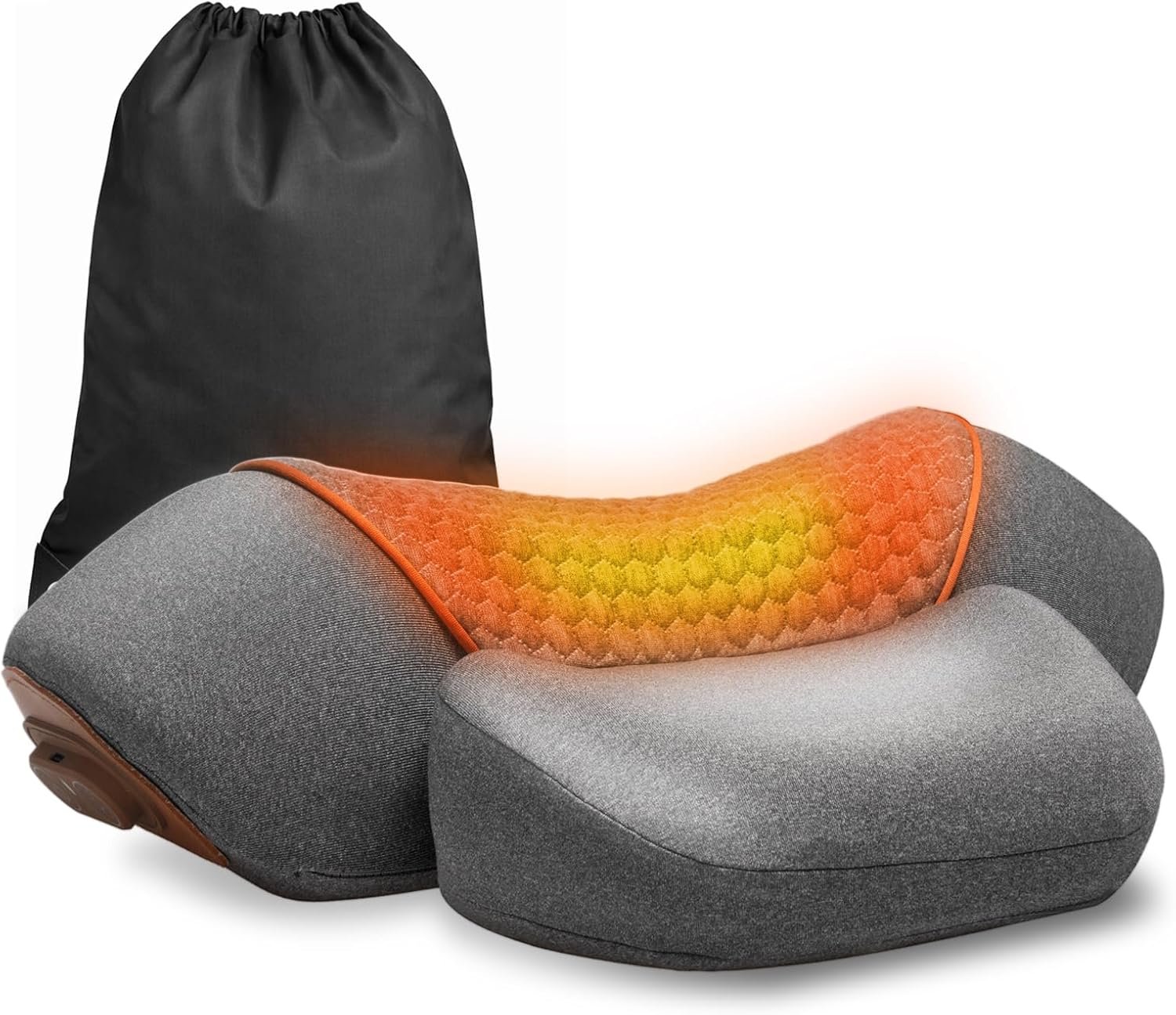 3-in-1 Neck Massager Pillow for Pain Relief Deep Tissue with Heat, Cordless & Rechargeable Massager with Traction for Neck Hump & Shoulder Comfort, Memory Foam Pillow