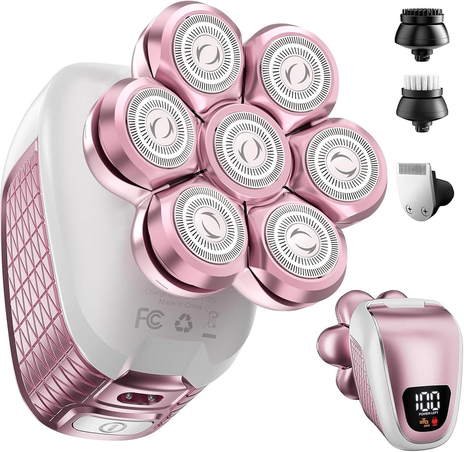 Electric Razors for Women Legs: 𝟓-𝐢𝐧-𝟏 Electric Shaver with 7D Head – IPX6 Waterproof Wet Dry Hair Remover with LED Display & Travel Lock for Face Bikini