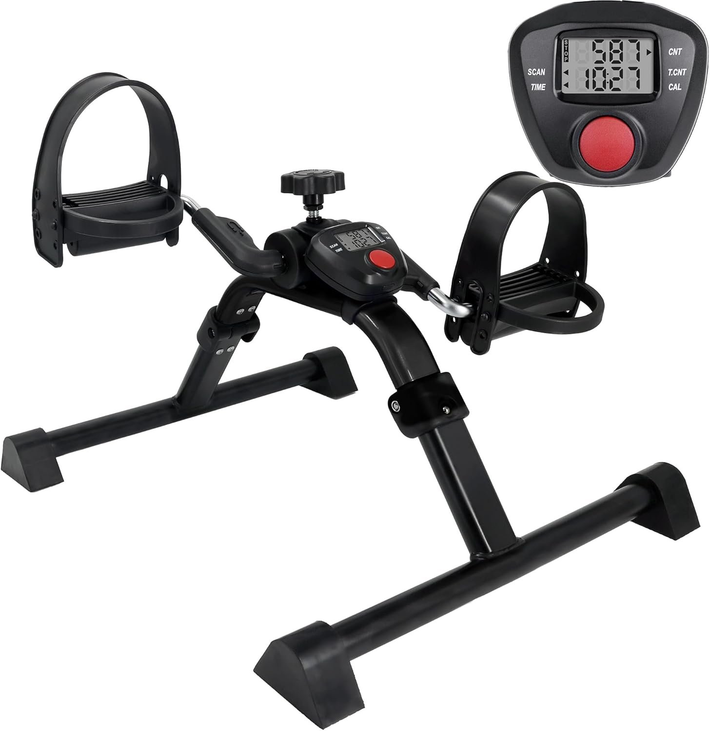 Vaunn Under Desk Bike Pedal Exerciser Ergometer with LCD Display – Mini Pedal Exerciser for Arm & Leg Workout, Folding Desk Cycle for Home Office, Physical Therapy & Low Impact Cardio