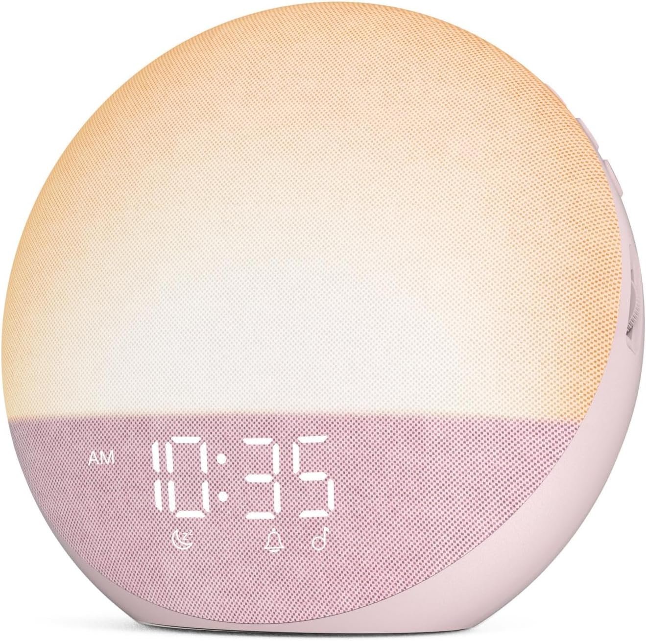 Odokee Sunrise Alarm Clock White Noise Machine: Natural Wake Up Light | Dimmable Clock with Bluetooth Speaker for Bedroom – 25 Sleep Sounds for Baby Adults Kids Sakura Pink