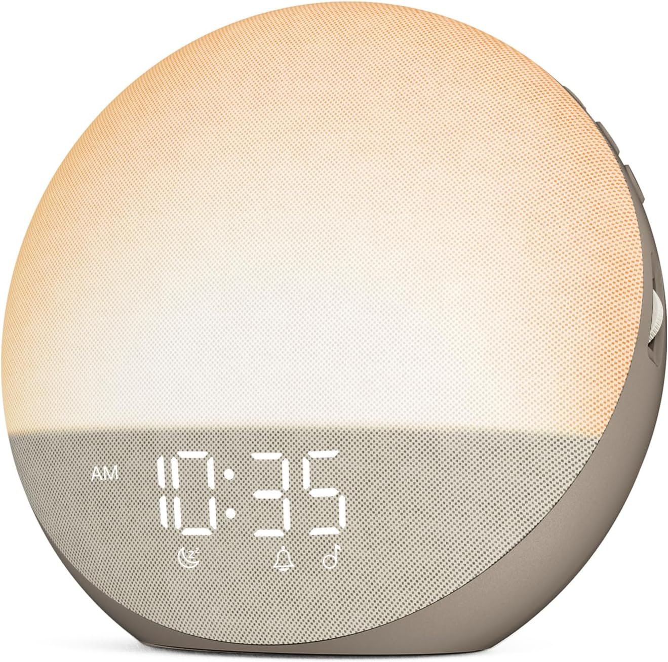 Odokee Sunrise Alarm Clock White Noise Machine: Natural Wake Up Light | Dimmable Clock with Bluetooth Speaker for Bedroom – 25 Sleep Sounds for Baby Adults Kids Cocoa