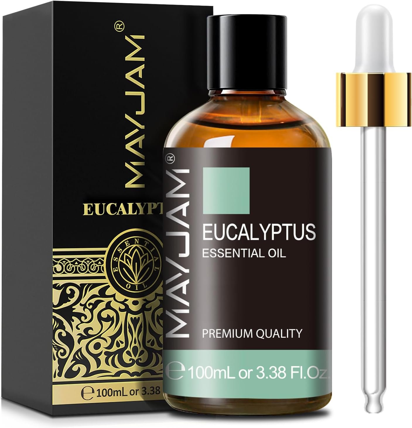 MAYJAM Eucalyptus Essential Oil for Diffuser Skin Care, 3.38FL.OZ | Long Lasting Scents, Eucalyptus Oil for Soap Candle Making, Ideal for Home Office Yoga Use