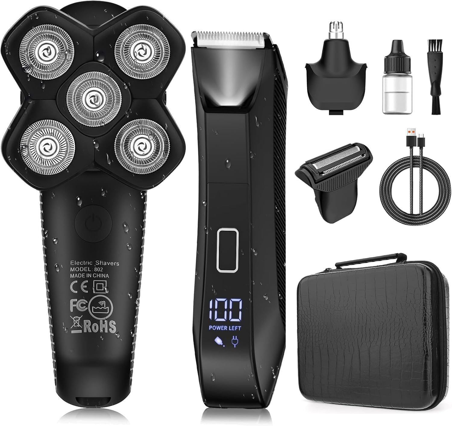 Manscape Body and Ball Trimmer for Men, Bald Head & Body Shaver, Mens Grooming Kits Pubic Groin Hair Trimmer, Body Groomer Electric Razors for Smooth Shaving, IPX7 Waterproof