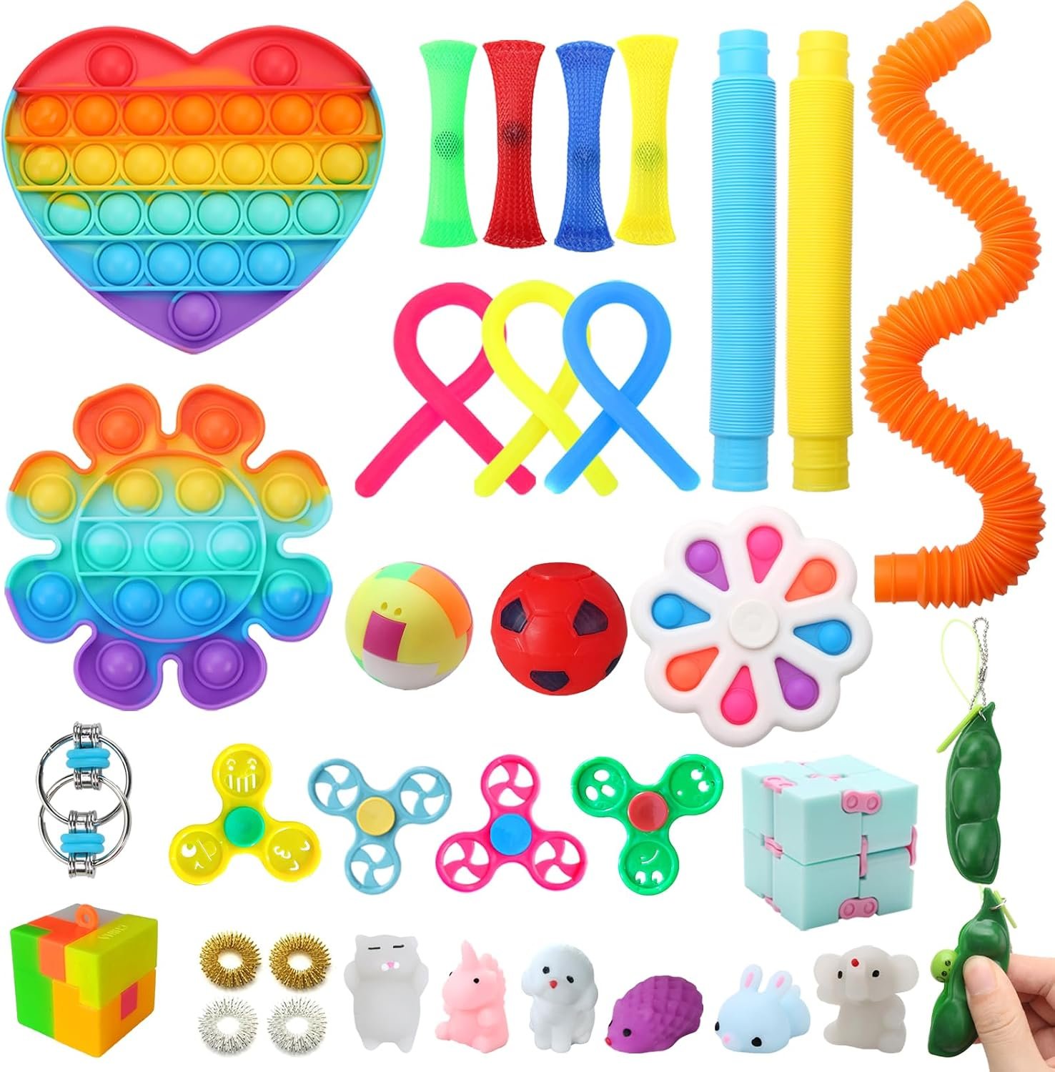 35 Pcs Simple Fidget Toys Pack, Party Favors Gifts for Kids and Adults | Popping Fidget Sensory Toys, Stress Relief Toys Kit, Classroom Prizes, Goodie Bag Stuffer, Pinata Stuffers,Tresure Box