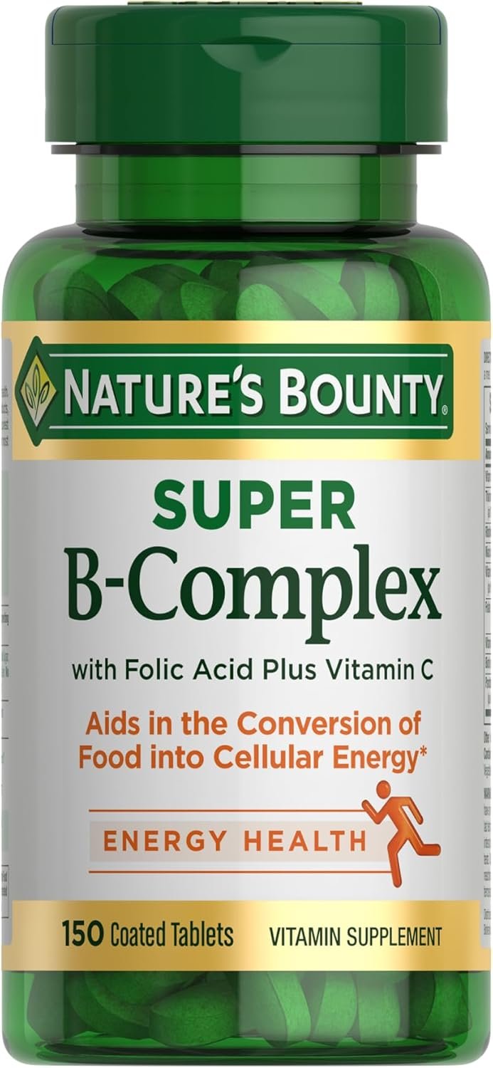 Nature’s Bounty Super B Complex Vitamins with Vitamin C & Folic Acid