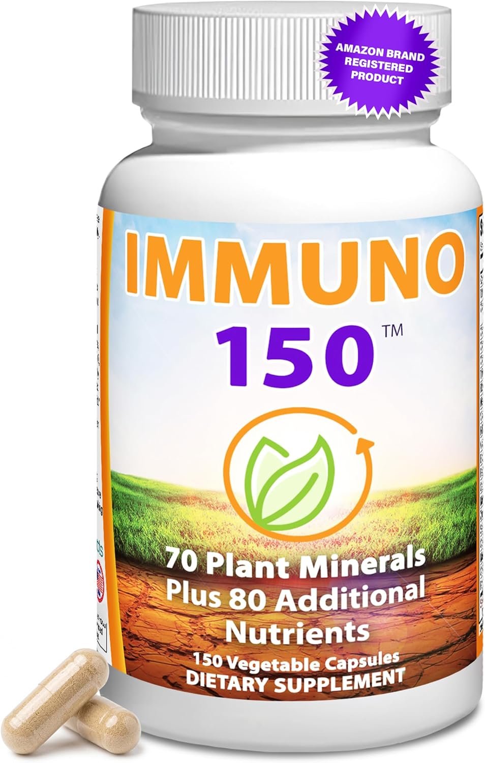 Immuno 150, Immune Support Supplement, 150 Vegetable Capsules | Packed with 70 Plant Minerals, 13 Essential Vitamins and 68 Additional Nutrients– Immune Boost for All Age Groups