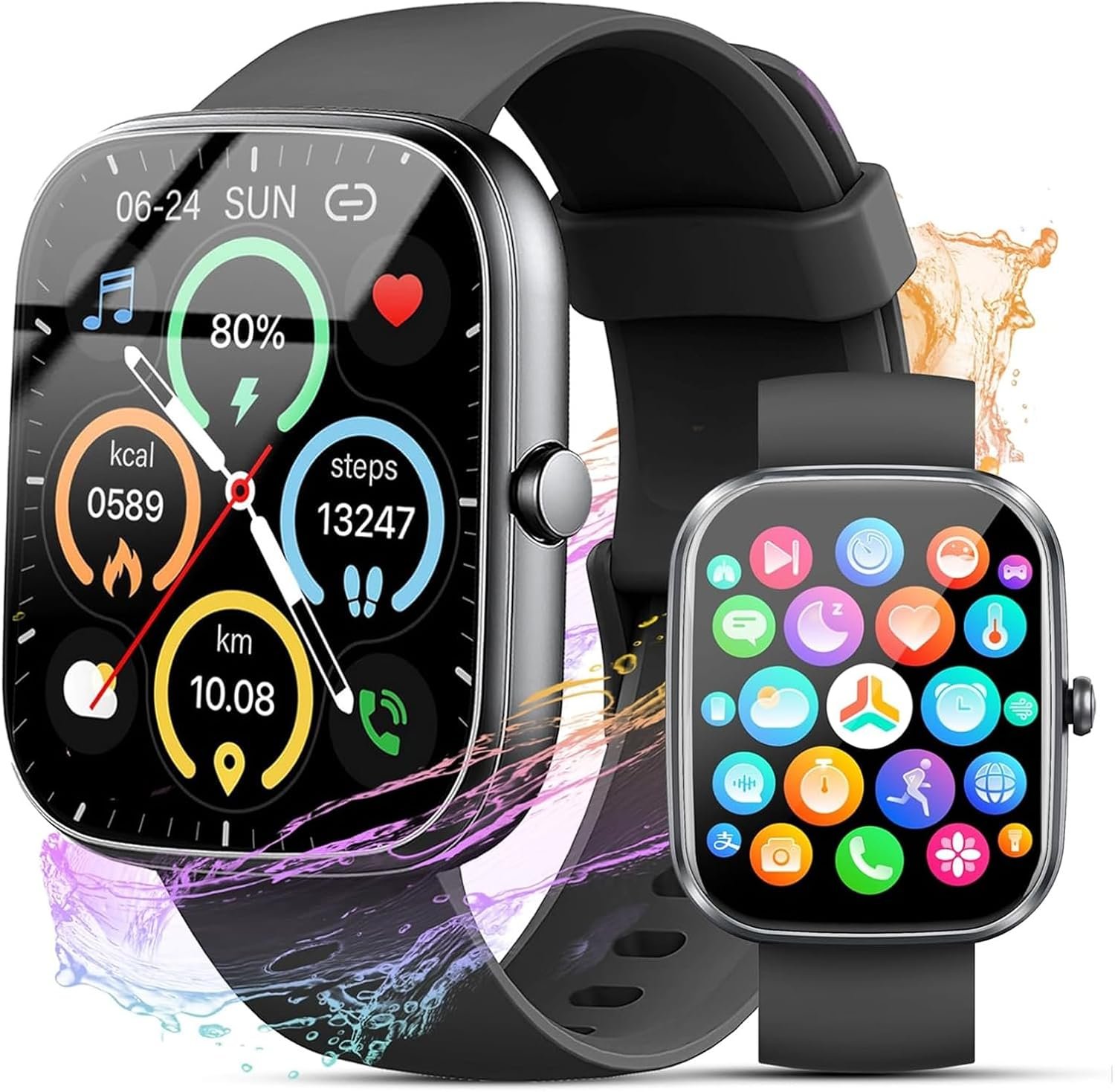 Smart Watch for Men Women, 1.91″Smartwatch with Answer/Make Call, Fitness Tracker with 100+ Sport Modes, Watches IP68 Waterproof/Heart Rate/Sleep Monitor/Pedometer, Activity Tracker for Android iOS