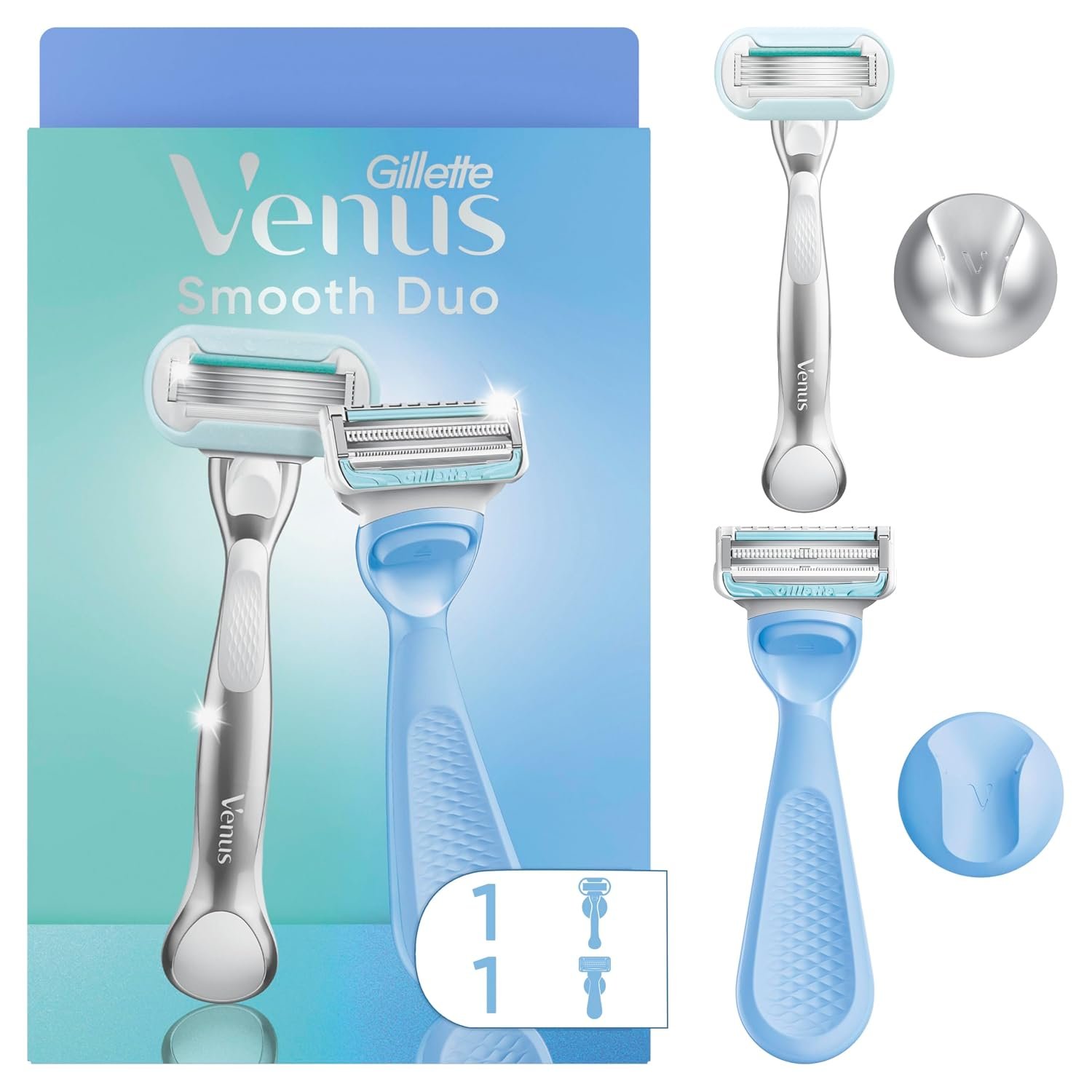 Gillette Venus Intimate Grooming Women’s Razor for Pubic Hair + Body for Women, Shaving Kit for Women, 1 Body + 1 Pubic Razor