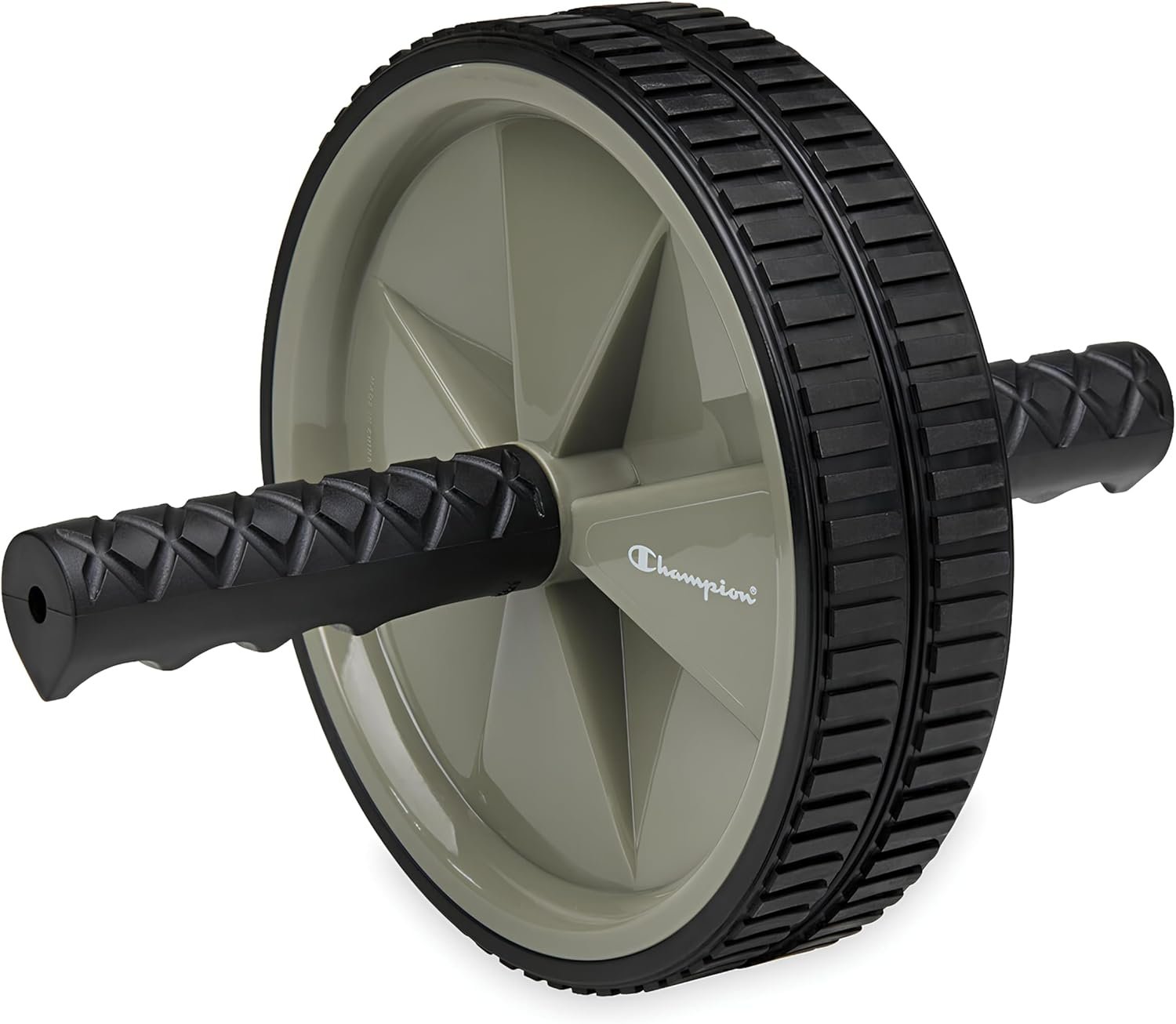 Champion Ab Roller Wheel (Grey/Black), Ab Wheel with Dual Non-Skid Wheels, Exercise Roller for Core Workout, Abs Workout Equipment for Home Gym Strength Training and Core Stability