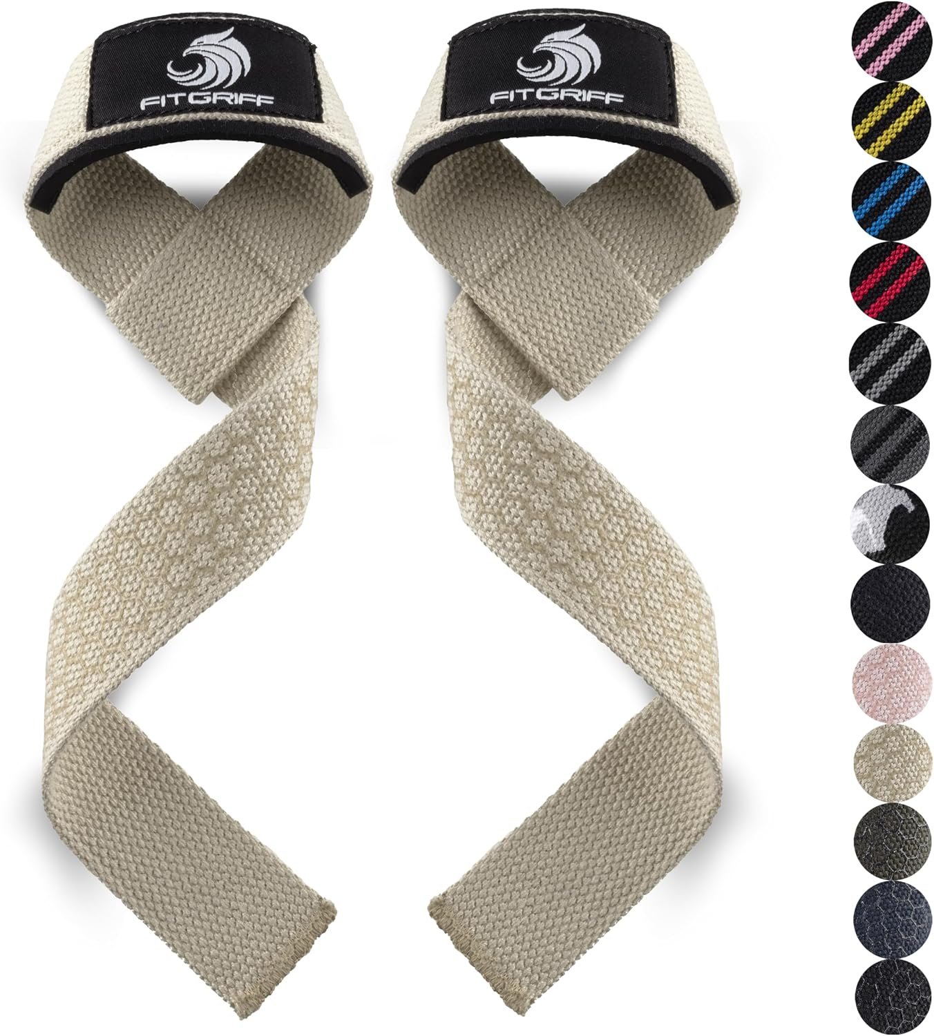Fitgriff® Lifting Wrist Straps for Weightlifting, Gym, Deadlift, Workout (Made of Premium Cotton & Padded) – Men & Women