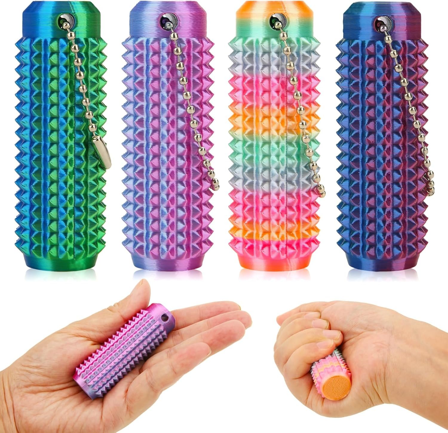 4 Pack Little Ouchies Pain Fidget, Pain Stim Fidget Toys for Adults | 3D Printed Stim Sensory Toys For Teens Boys Girls Birthday Gifts Prize Stocking Stuffers Goodie Bag Stress Relief Keychain