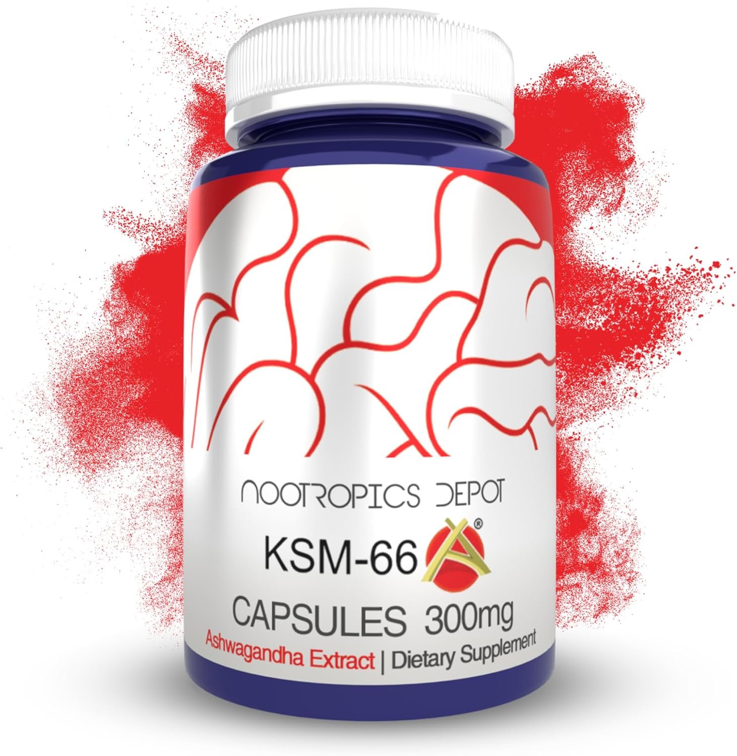 Nootropics Depot KSM-66 Ashwagandha Capsules | 300mg | 180 Count | Withania somnifera Extract | Ayurvedic Herb | Adaptogen Supplement | Stress + Promote Relaxation* | Energy, Memory + Focus