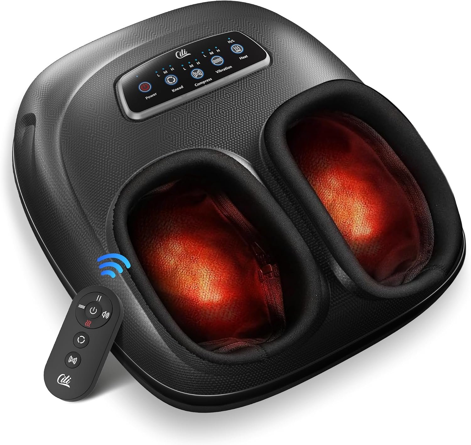 CILI 2026 Upgraded 4-in-1 Heated Foot Massager with Shiatsu, Compression & Vibration, Gifts for Women Men,Feet Massager Machine with Remote Control, Deep Kneading, Fits Big Feet 14 Men