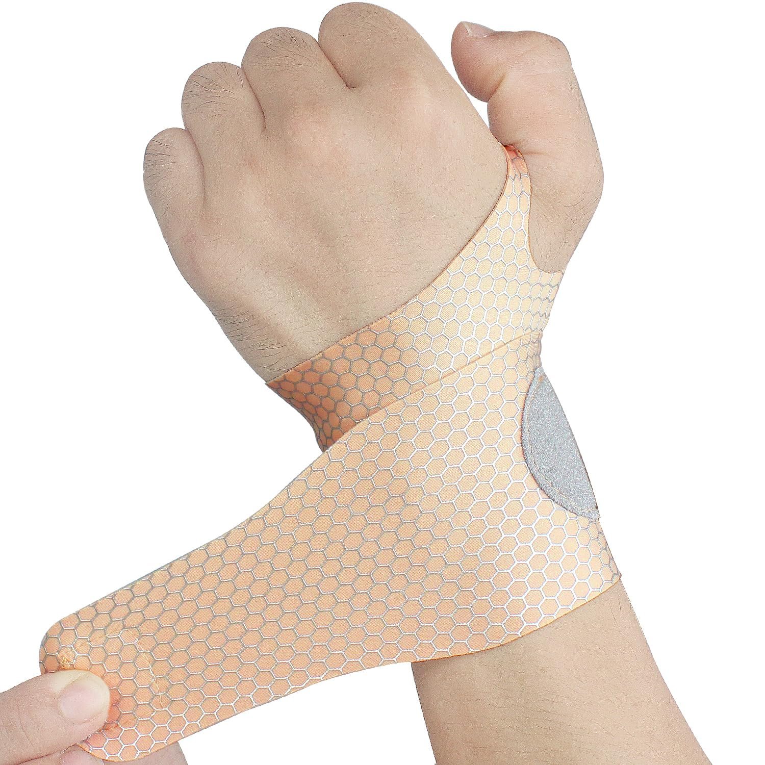 2 Pcs Ultra-Thin Wrist Brace Support for Carpal Tunnel, Pain Relief, Arthritis, Tendonitis, Elastic Wrist Wraps Right and Left Hands – Compression and Support for Fitness Enthusiasts (Skin Tone)