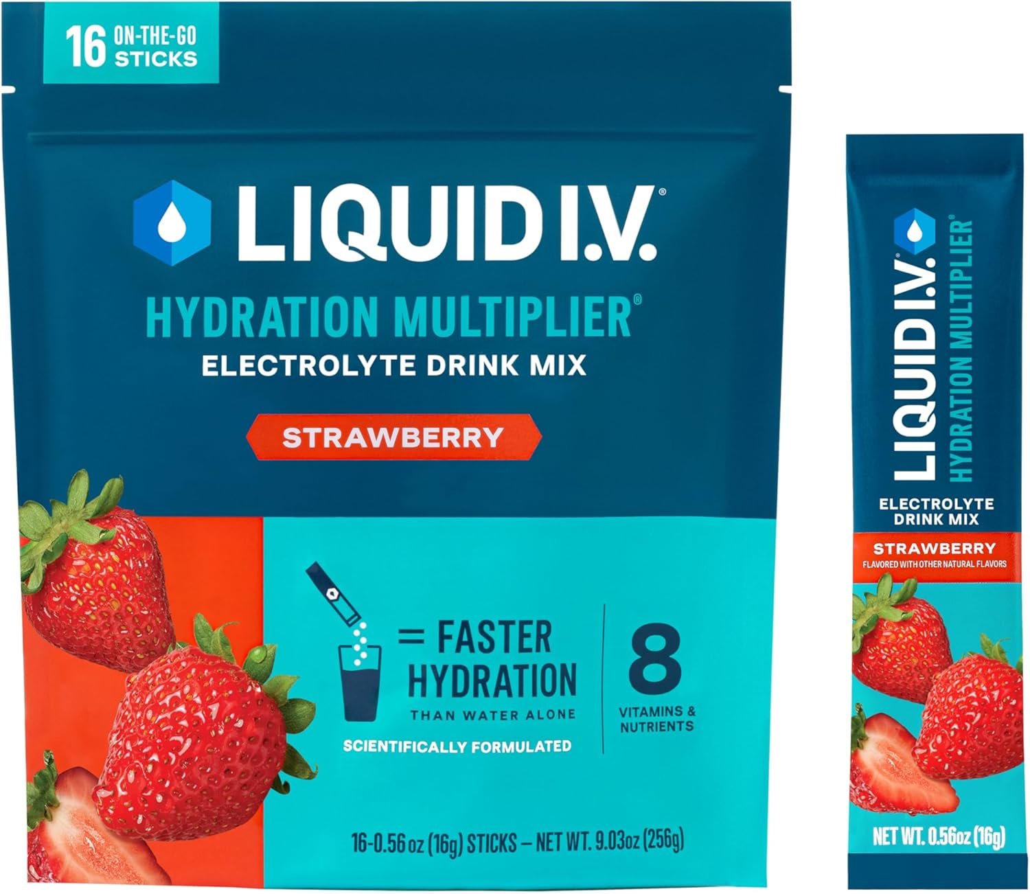 Liquid I.V. Hydration Electrolytes, Strawberry, 16 Count