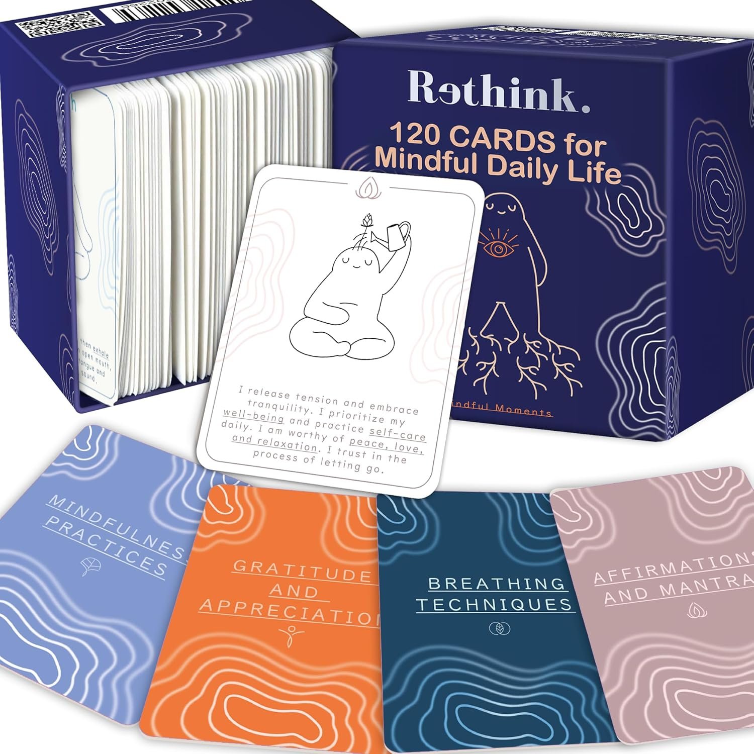QUOKKA Meditation Cards – 120 Cards for Adults – Anxiety Relief Items Affirmation Cards for Mental Health – Calming Self Care for Women – Perfect Mindfulness Gift for Adult