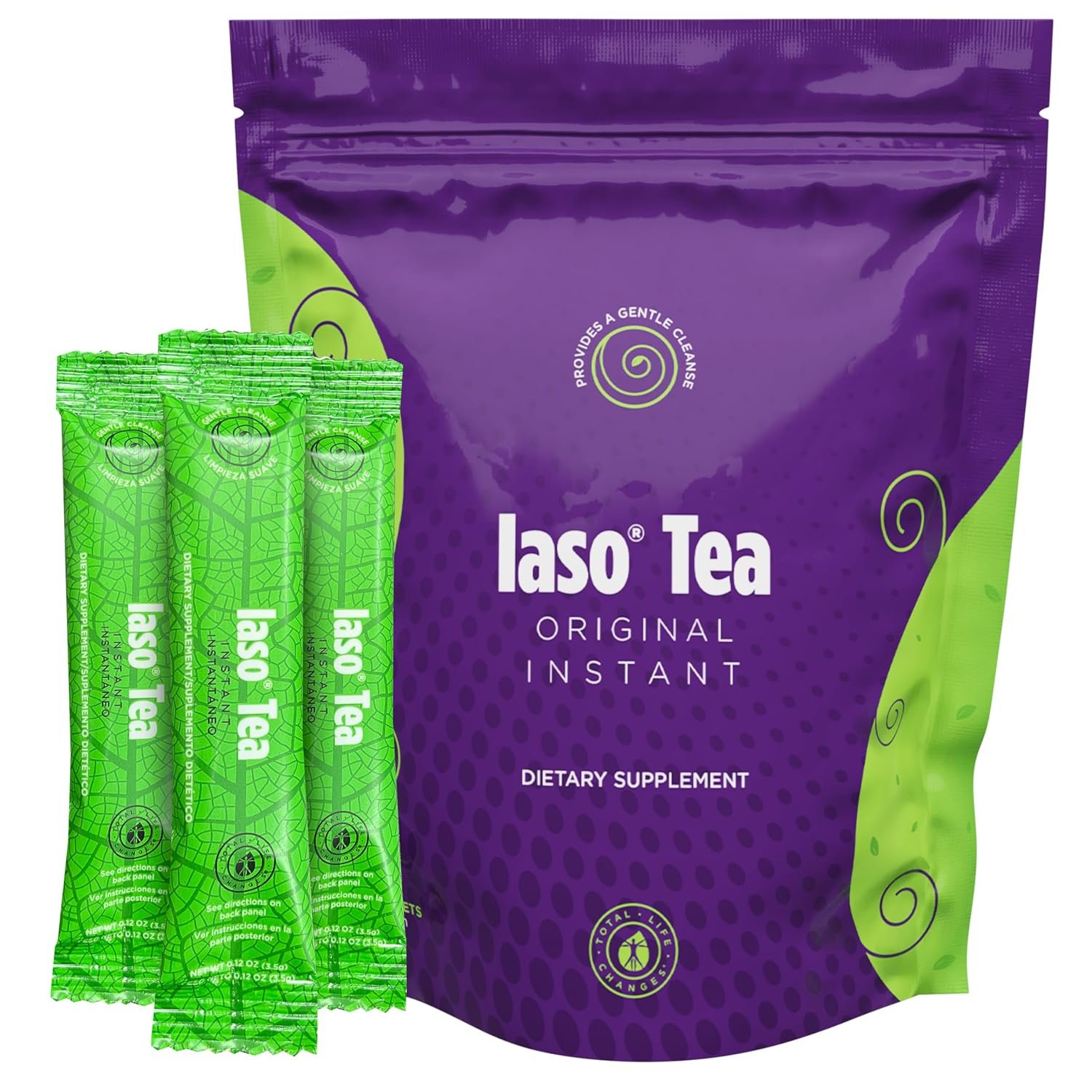 Total Life Changes – IASO Instant Tea Original – 25 Sachets (1 Pack) | Includes Nutriose FM 06, Papaya Leaf Extract, Chamomile Extract, Easy to Mix with Hot or Cold Water for Daily Use