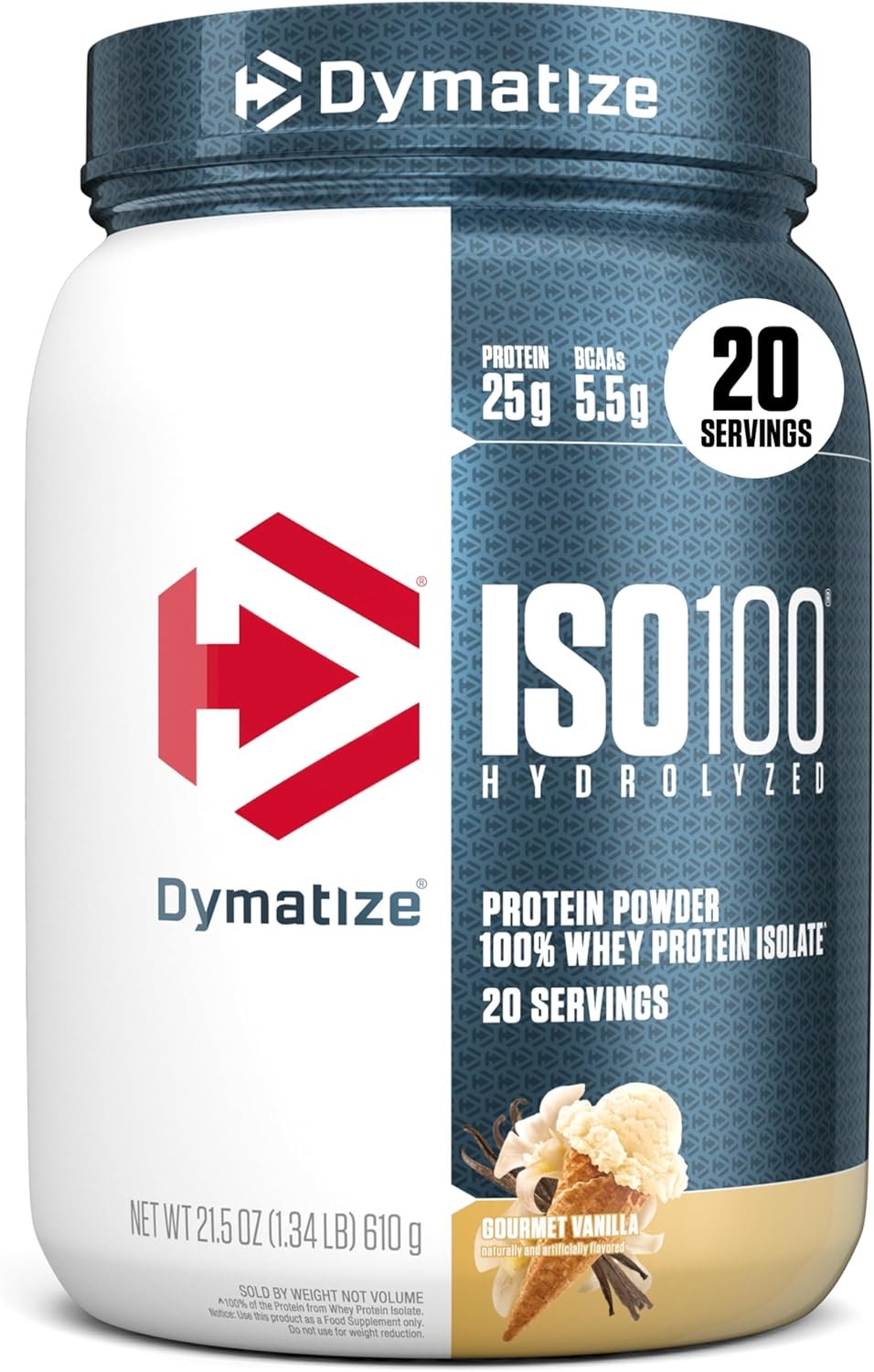Dymatize ISO100 Protein Powder, 100% Whey Isolate, Gourmet Vanilla