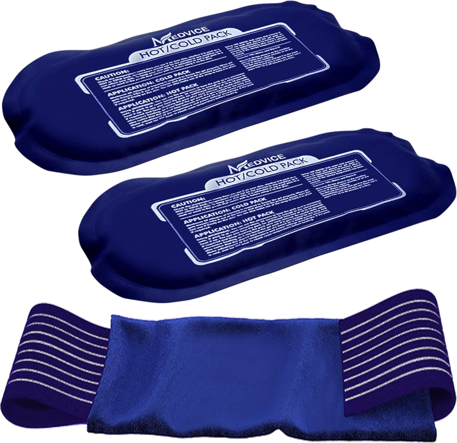 Reusable Hot and Cold Ice Packs for Injuries (3-Piece Set), Joint Pain | Gel Ice Packs – Muscle Soreness and Body Inflammation Support – Adjustable & Flexible for Knees, Back, Shoulders, Arms & Legs