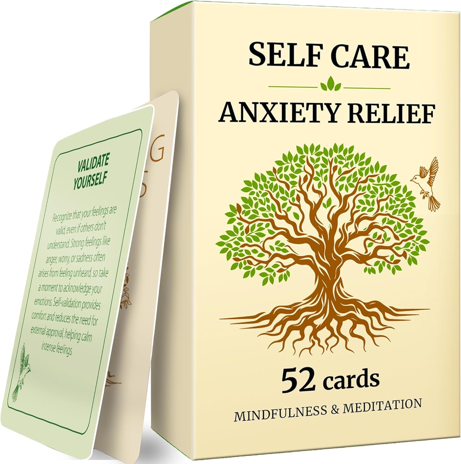 QUOKKA Self-Care & Anxiety Relief – 52 Mindfulness Cards for Stress Reduction and Emotional Balance | Grounding Exercises, Breathing Tools & Relaxation Techniques | Wellness Gift for Calm and Focus