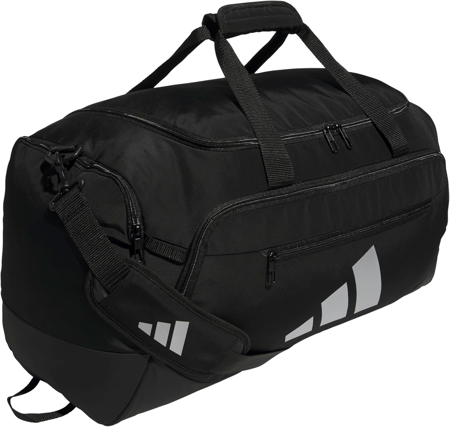 adidas Defender 5 Duffel Bag for Sports, Gym and Travel, Black/Silver Metallic, OSFA
