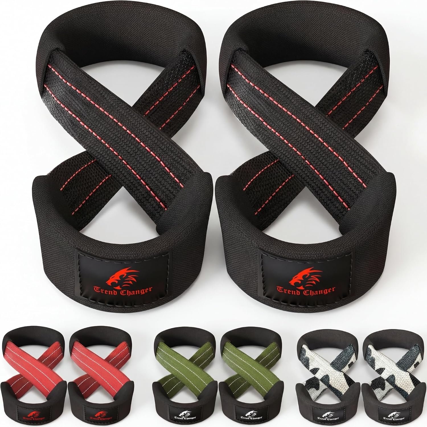 Figure 8 Lifting Strap Padded Deadlift Straps Heavy Duty Weight Lifting Straps Strongman Axle Bar Straps Weightlifting Wrist Wraps