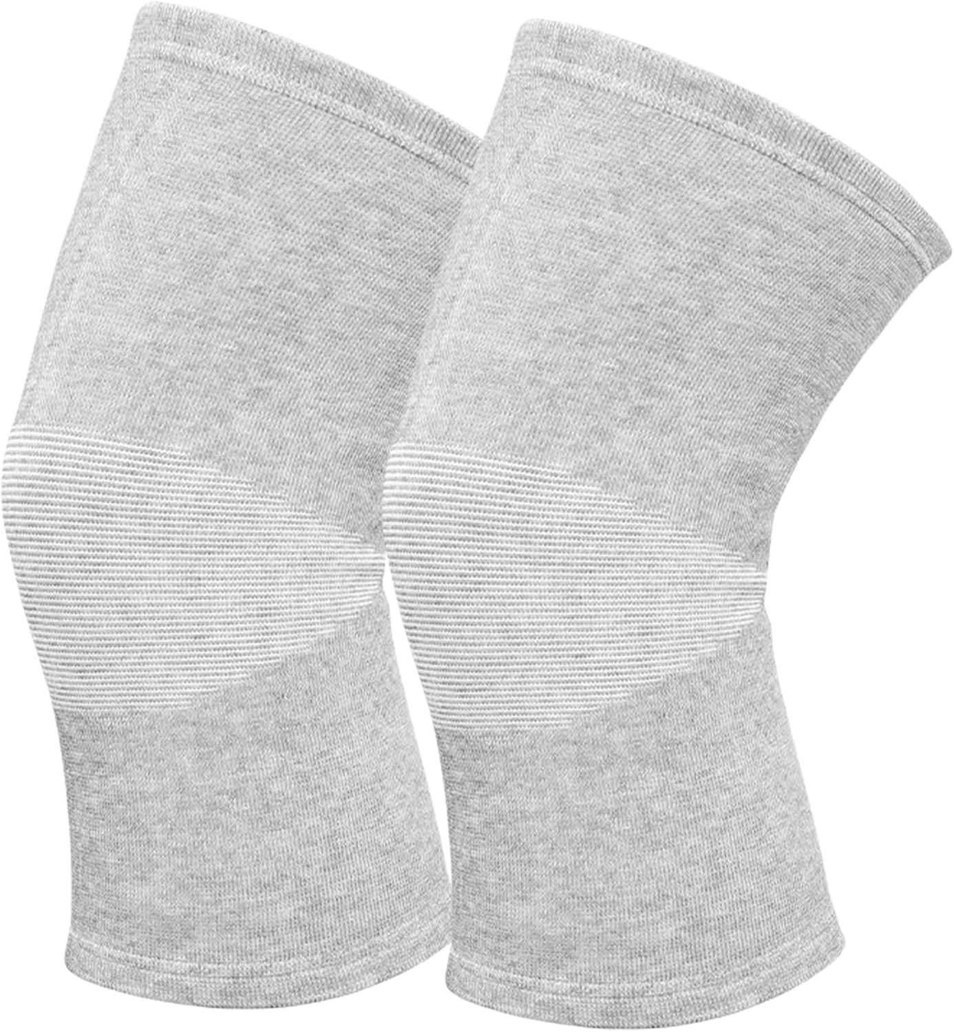 1 Pairs Bamboo Charcoal Knee Sleeve – Bamboo Knee Brace Bamboo Compression Knee Sleeve -Elastic Warm Knee Brace Bmboo Knee Sleeve for Arthritis (Gray, X-Large)