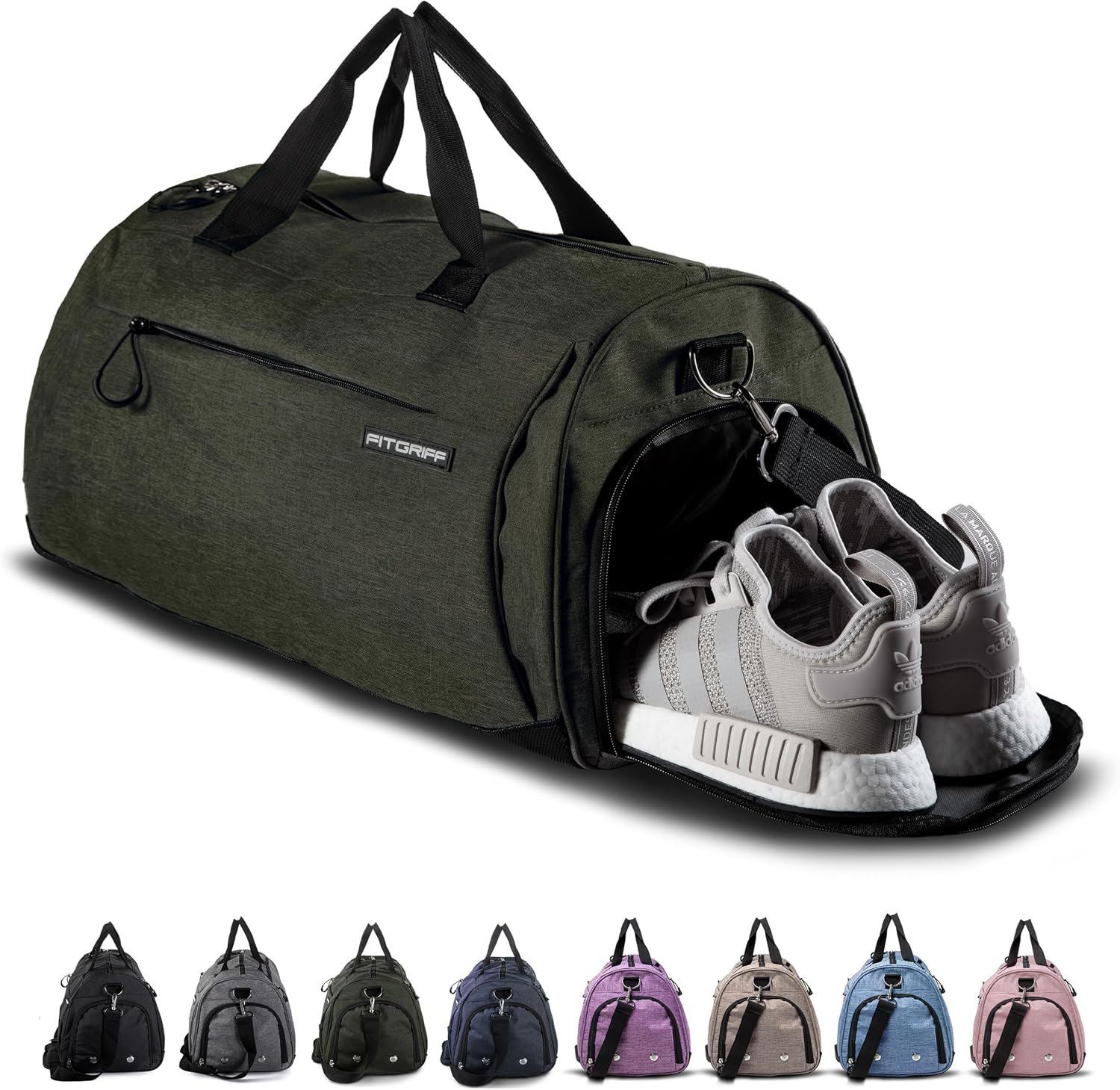 Fitgriff® Gym Bag for Men & Women with Shoe & Wet Compartment – Duffle Bag for Travel, Sports, Fitness & Workout