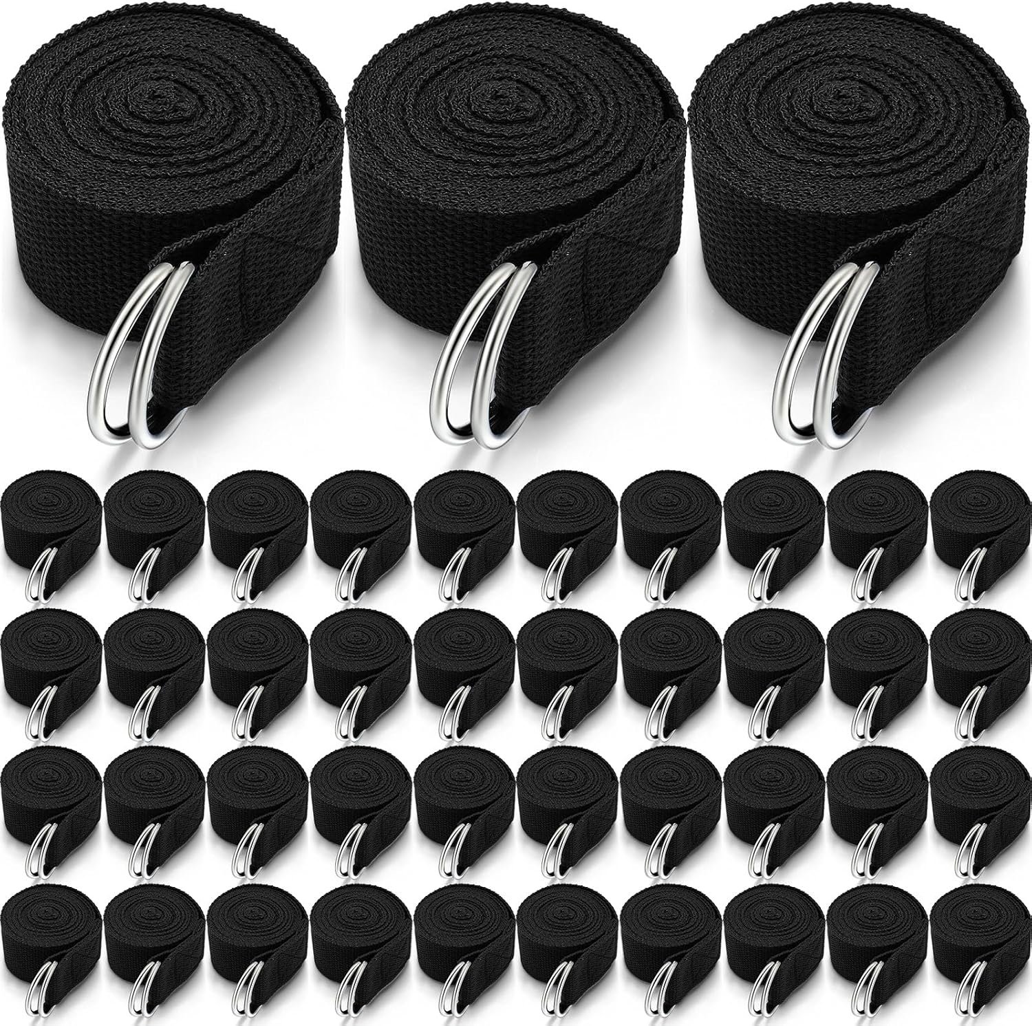 Leyndo Yoga Strap Stretching Pilates Exercise Adjustable Straps 6 ft Non Elastic Yoga Belt with Adjustable D Ring Buckle for Pilates Gym Workouts Fitness