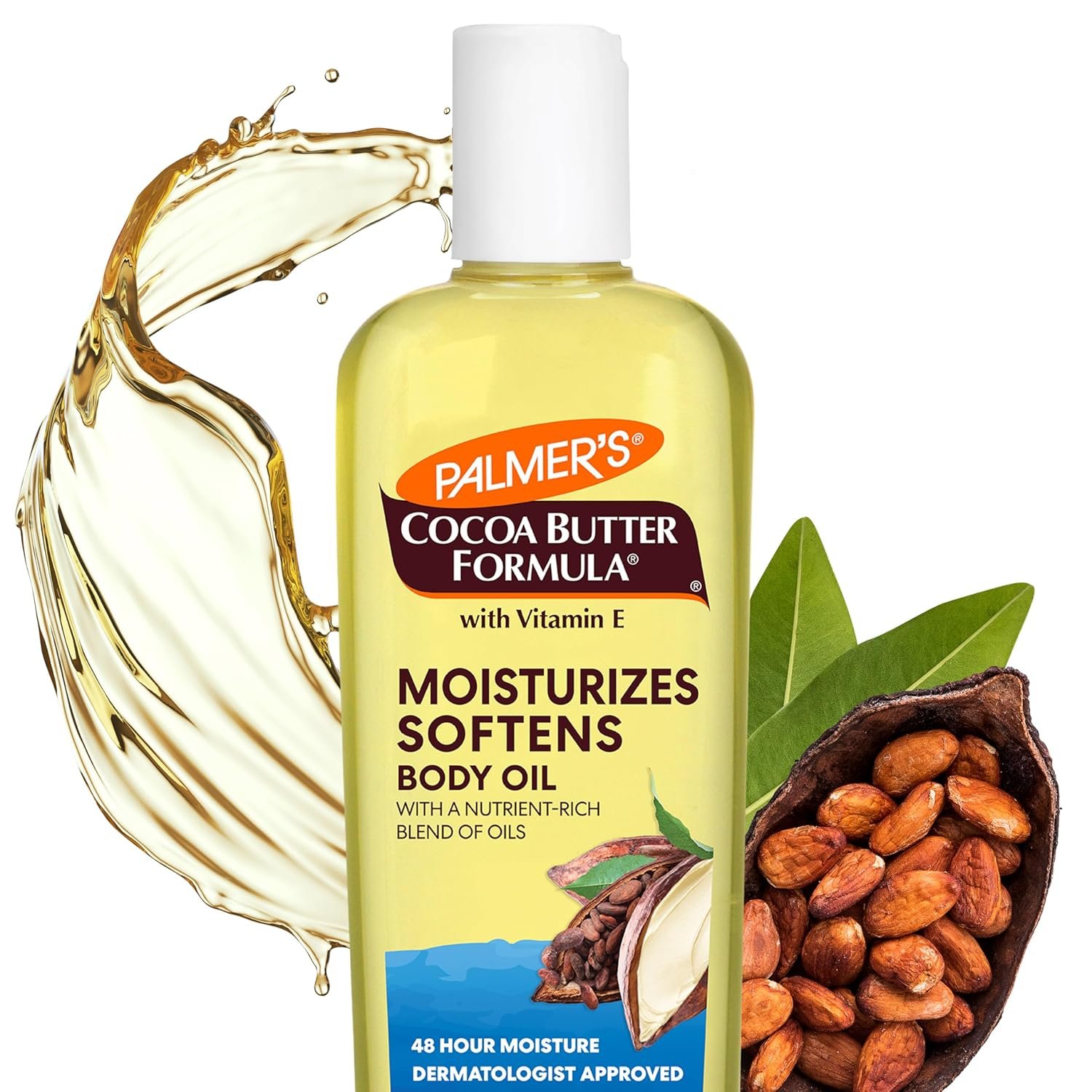 Palmer’s Moisturizing Body Oil, Cocoa Butter Formula (8.5 Fl Oz) | Nourishing with Vitamin E, Radiant Looking Glow & Skin Hydration, Lightweight, Instant Absorption for Bath, Body and Shower