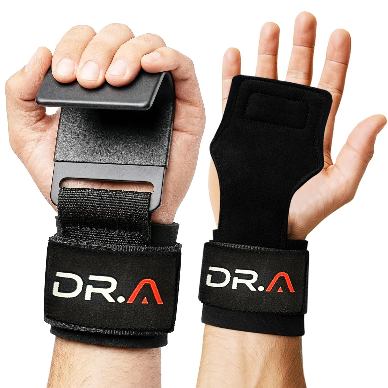 Dr. Arthritis Doctor Developed 3-in-1 Lifting Straps, Hooks & Wrist Wraps – Switch Between Modes in Seconds – Heavy Duty Grips for Bodybuilding, Powerlifting, Deadlifts, Pull-Ups & Rows (Pair, Black)