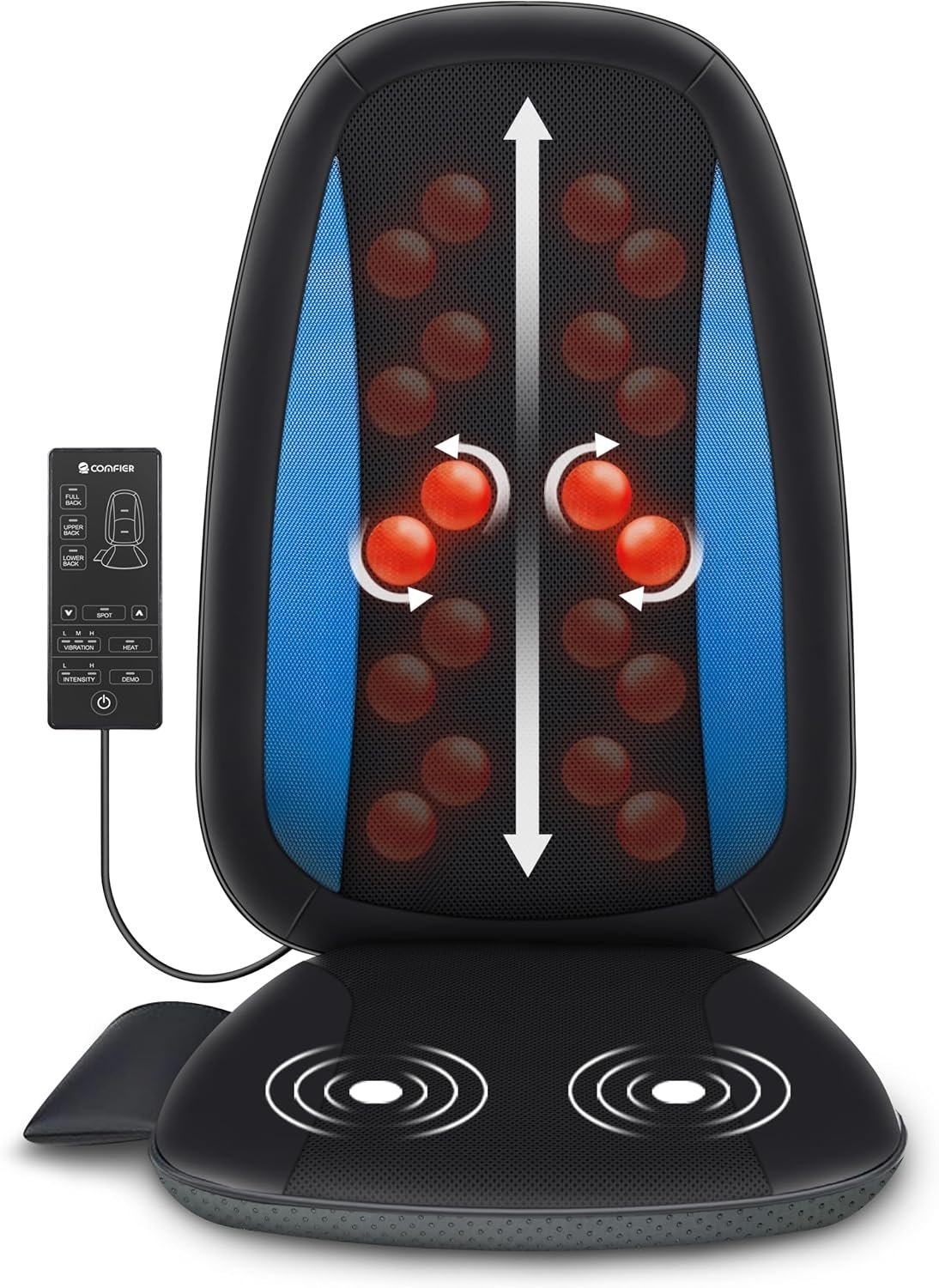 COMFIER Shiatsu Back Massager with Heat,Deep Tissue Kneading Massage Seat Cushion,Massage Chair Pad for Full Back,Body Massager for Home or Office Chair use, 【2026】 Gift for Men,Women