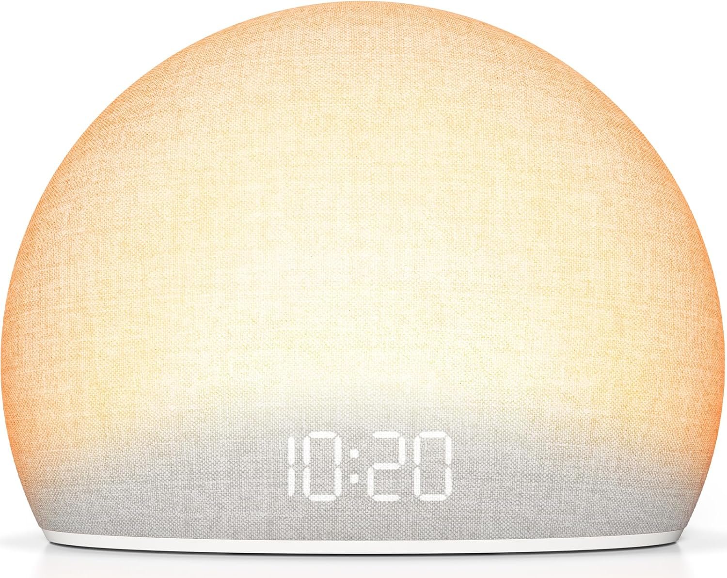 HOUSBAY Sunrise Alarm Clock with White Noise Sound Machine for Bedroom | Wake-Up Light, 5 Gentle Alarm Sounds, 20 Soothing Sleep Sounds, Dimmable Display, Phone-Free Bedside Clock