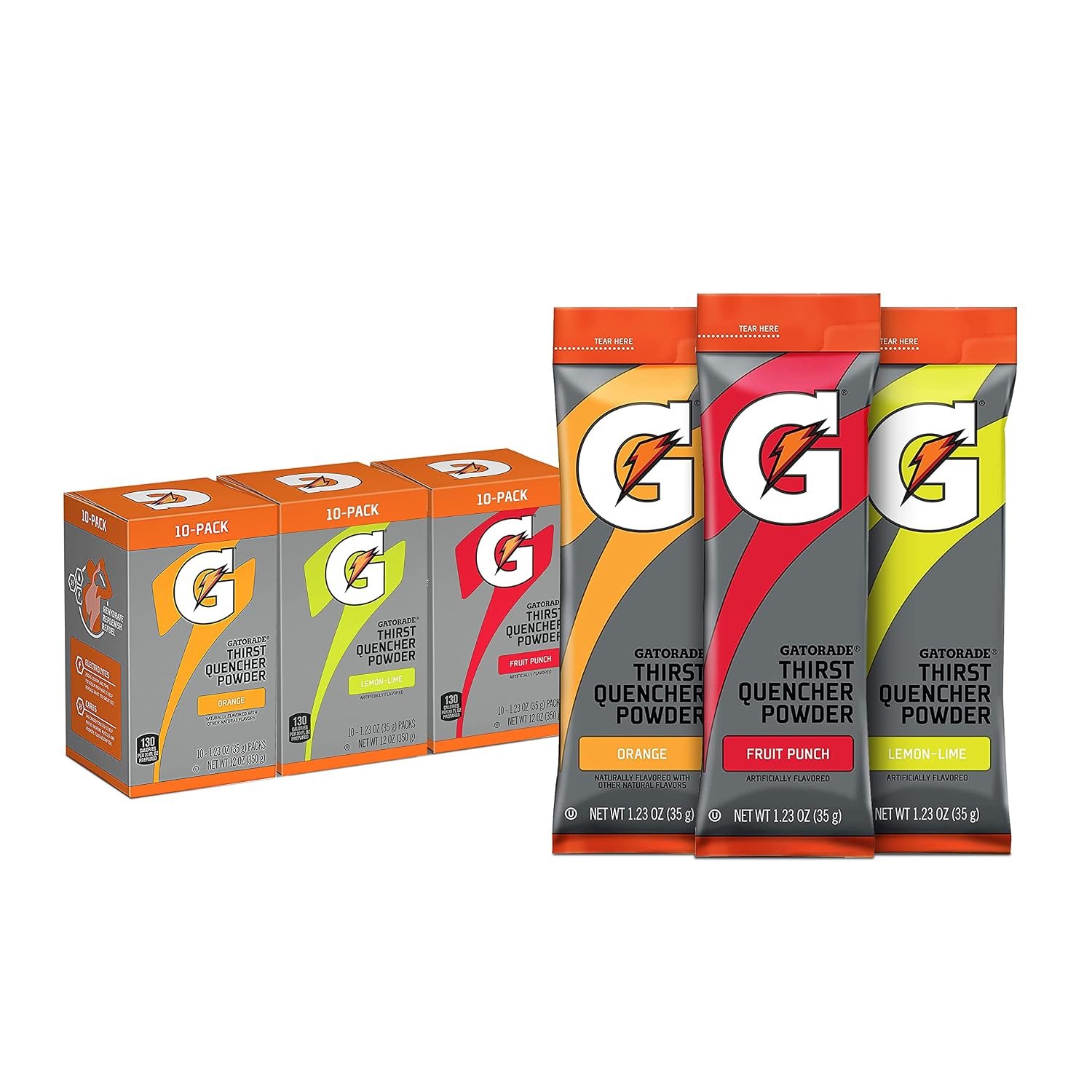 Gatorade Thirst Quencher Powder Sticks, 3 Flavor Variety Pack, (30 Pack) | Electrolyte Powder Drink Mix for Hydration, Gatorade Thirst Quencher Drink Mix