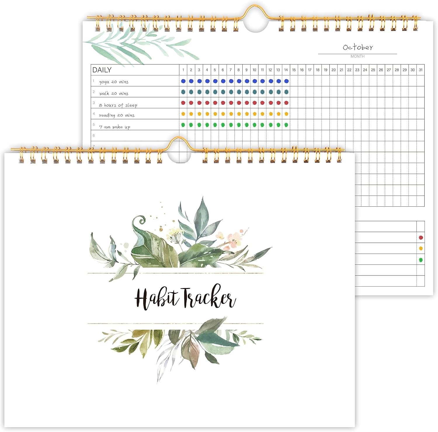 Habit Tracker Calendar- Daily, Weekly & Monthly Habit Tracker Journal | Undated, 12 Months, 7.9″x10″, Writable, for Goal Setting, Boost Productivity, Workout Motivation & Self Care Tool