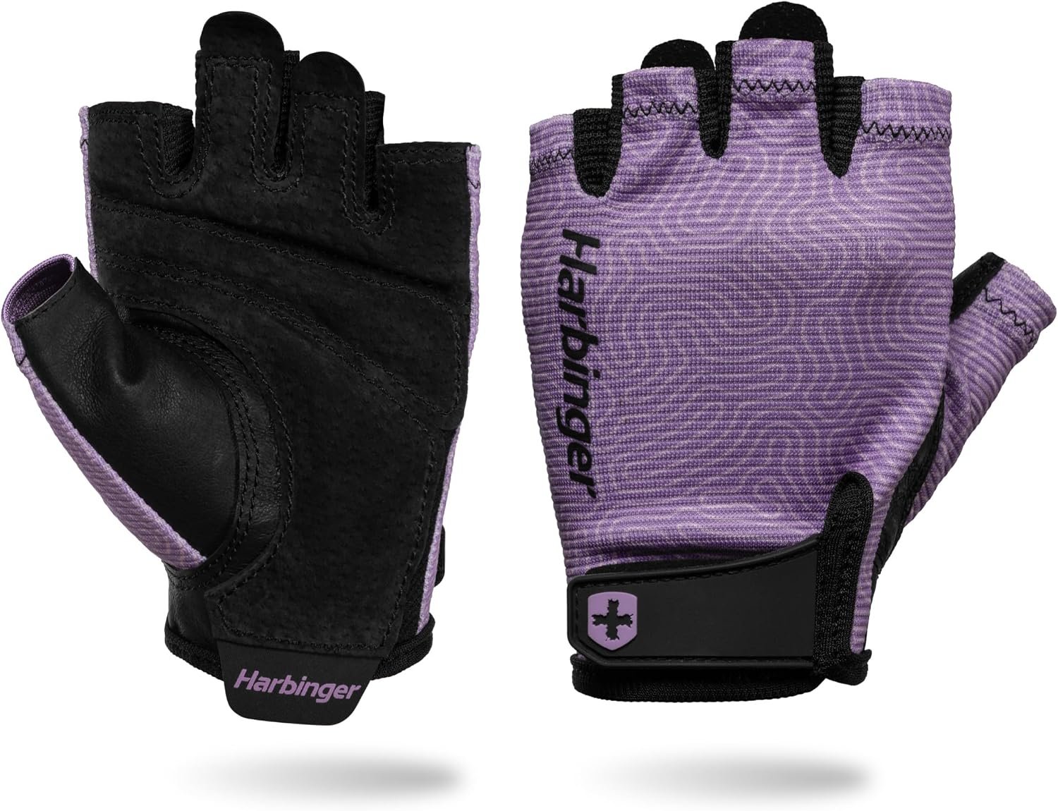 Harbinger Power Gloves 3.0 – Durable Half Finger Weightlifting Gloves with Adjustable Wrist Closure, Breathable Leather Palm, Small, Women’s