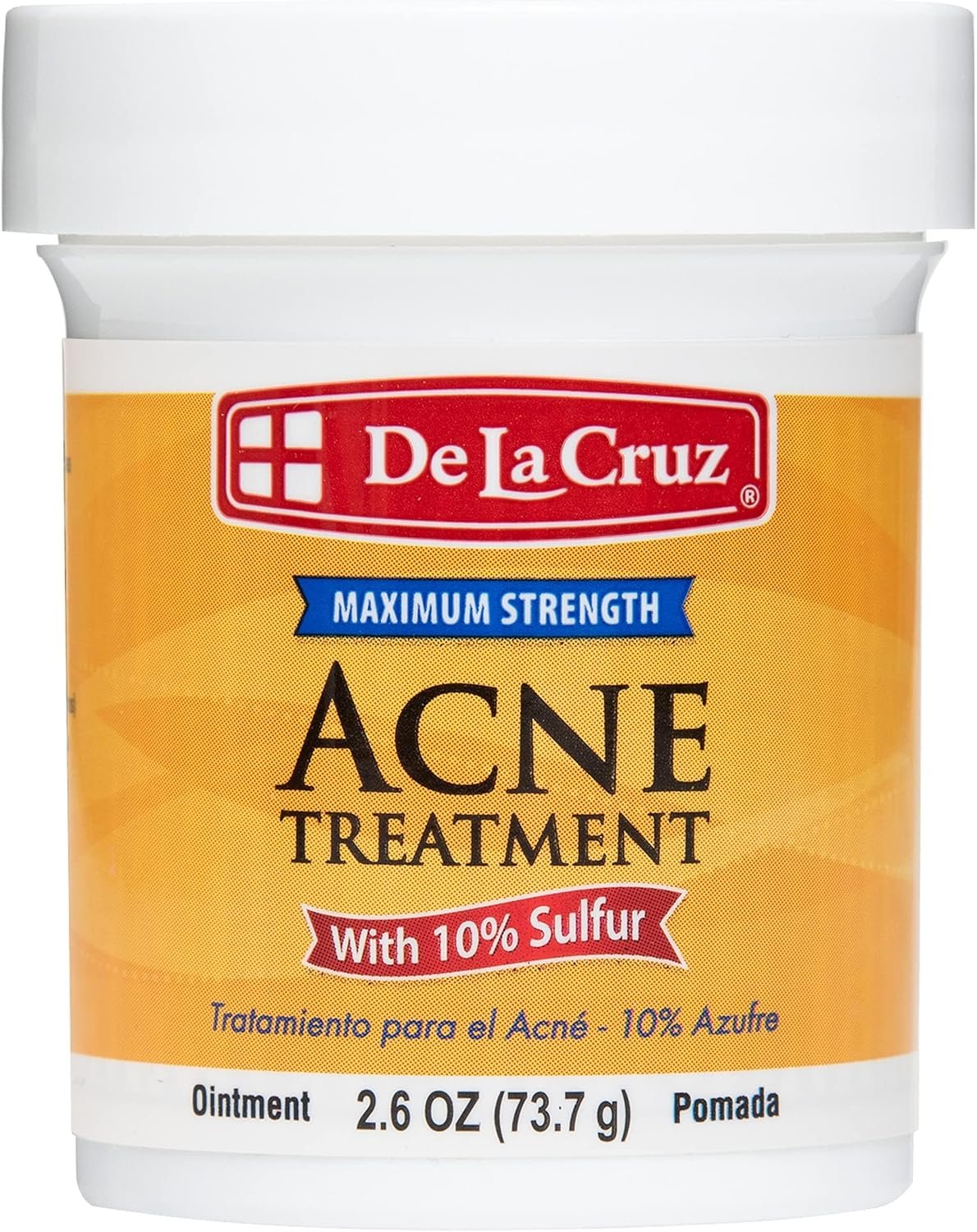 De La Cruz 10% Sulfur Ointment – Cystic Acne Treatment for Face and Body – Daily 10 Min Spot Treatment Mask – Safe and Effective Game Changing Hormonal Acne Treatment that Clears Up Pimples – 2.6 oz