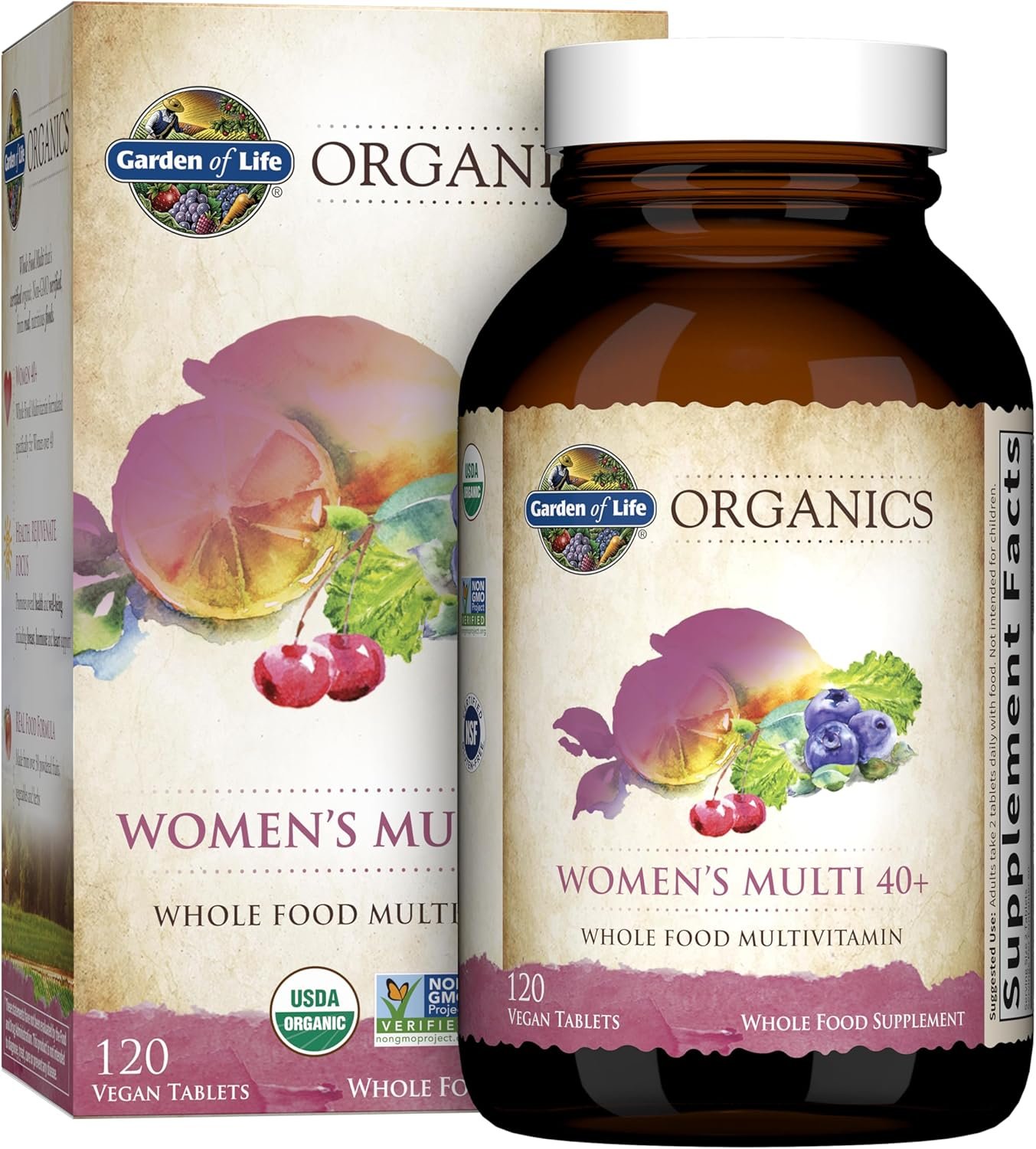 Garden Of Life, Organic Women’s 40 Plus Multivitamin, 120 Count