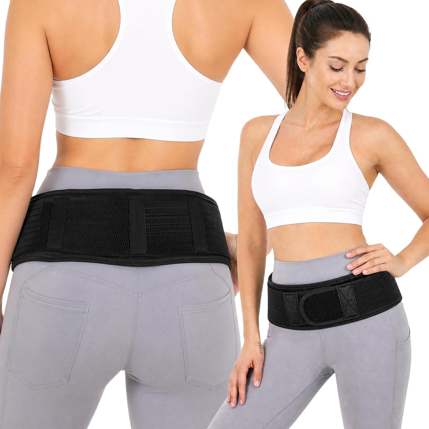 Modvel Pelvic Support Belt, Posture Corrector for Women & Men, Back Brace for Lower Back Pain, Hip & Waist Trainer for Women, Sciatica Pain Relief Support, Waist Cincher, Comfortable Daily Wear