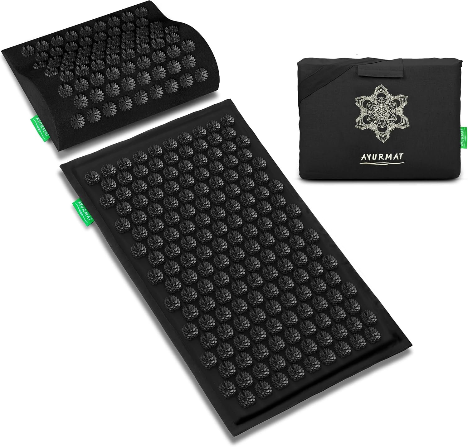 Acupressure Mat and Pillow Set – Full Body Acupuncture Mat | Premium Eco-Friendly Linen and Coconut Fiber Mat. Ideal for Full Body Pain Relief, Stress Reduction & Muscle Relaxation.