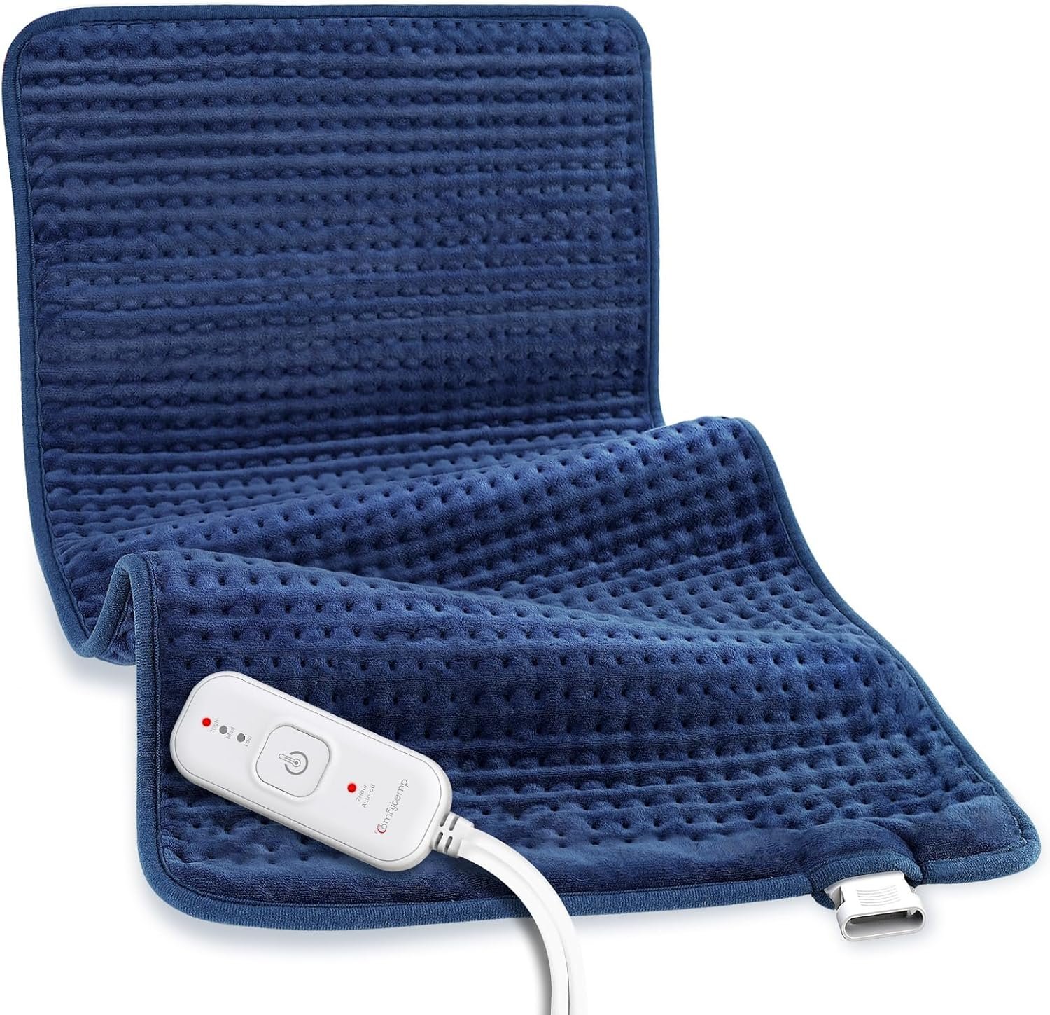 Comfytemp Extra Large Heating Pad for Back & Period, 33”x 17” King Size FSA Eligible Pack, Birthday Gifts for Women Men Mom Dad, HSA Electric XL Heat Wrap for Body/Shoulder/Neck/Knee, Washable, Blue